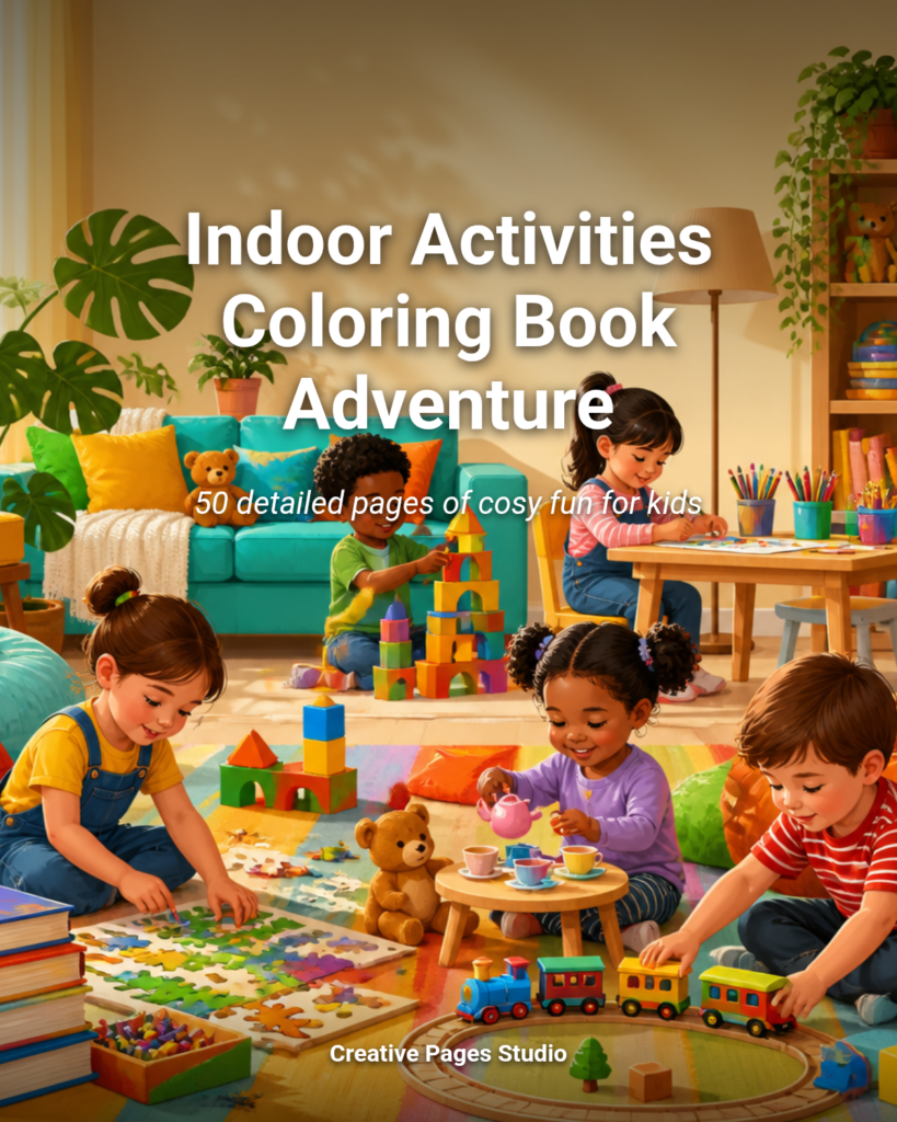 Indoor Activities Coloring Book Adventure