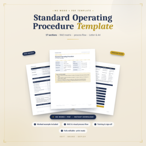 Standard Operating Procedure Template SOP Toolkit