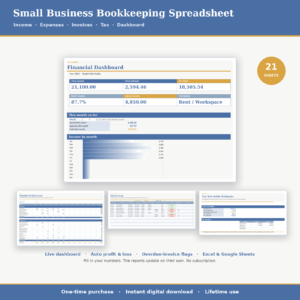 Small Business Bookkeeping Spreadsheet Bundle Plan