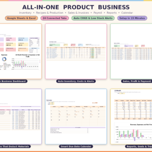 All-in-One Product Business Template xlsx