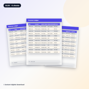 Small Business Bookeeping Spreadsheet Dashboard Bundle