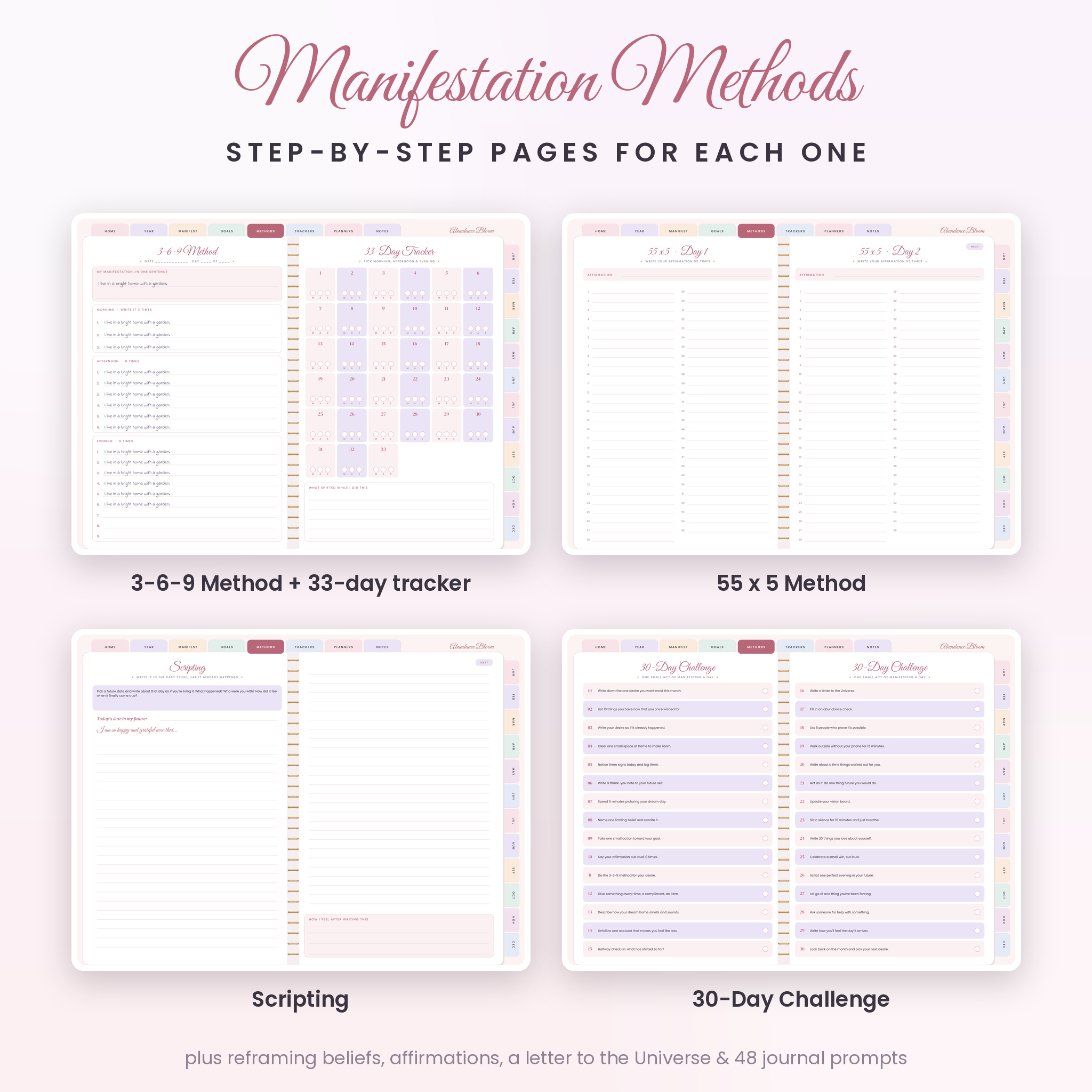 3-6-9, 55x5, scripting and 30-day challenge pages
