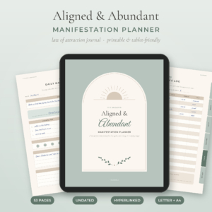 Aligned & Abundant Manifestation Planner printable law of attraction journal