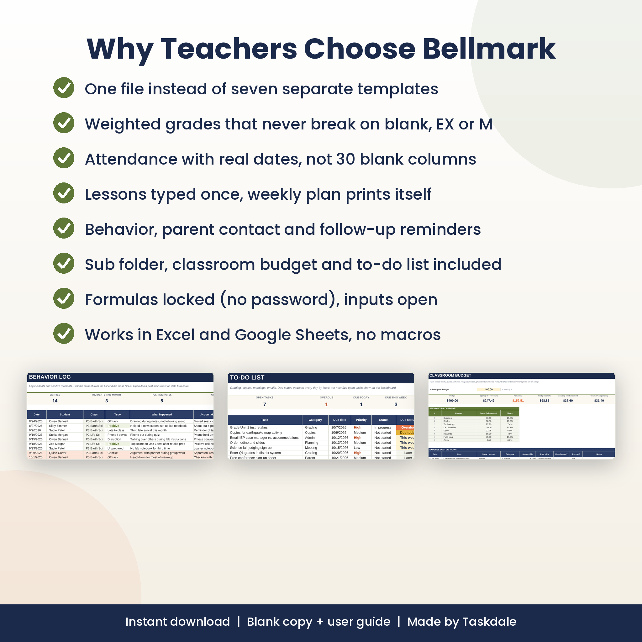 Why teachers choose the Bellmark teacher planner and gradebook
