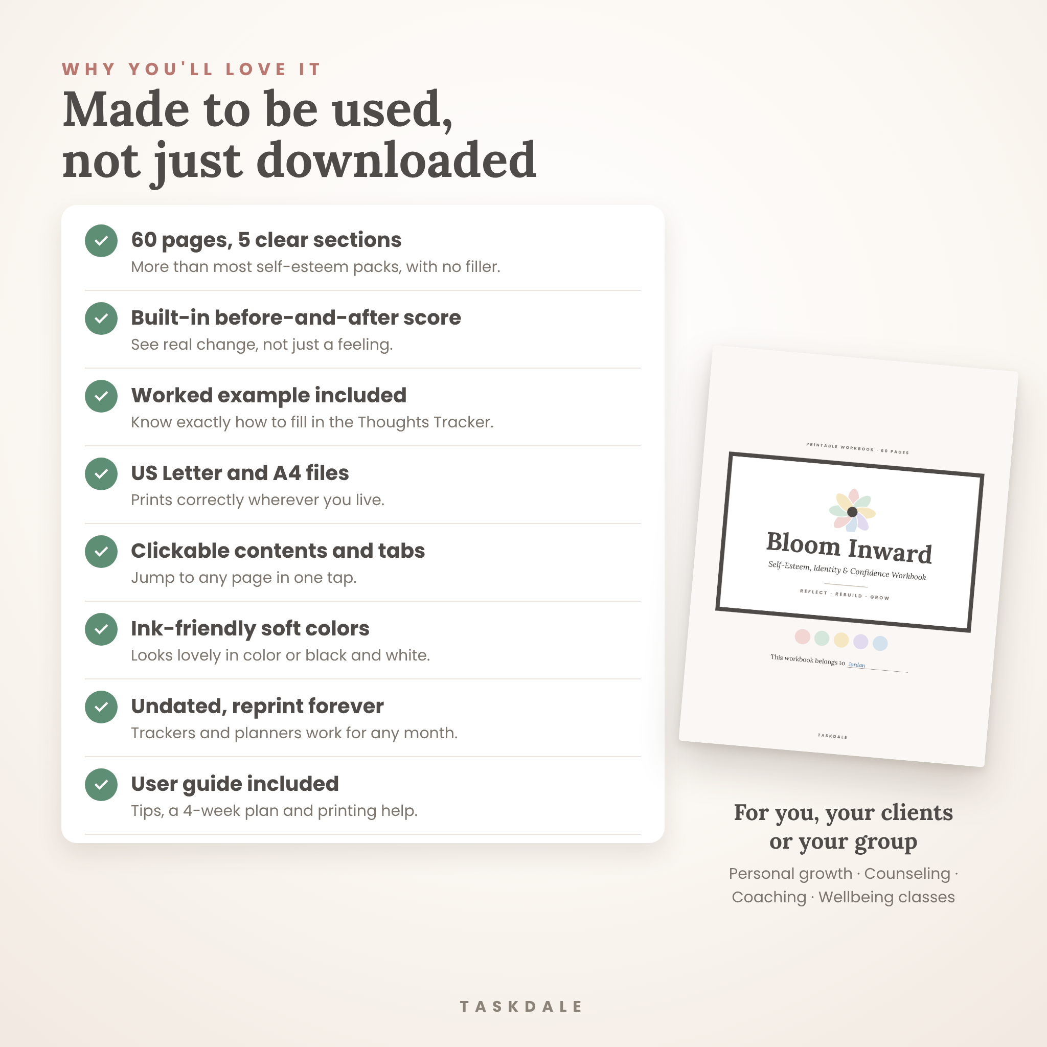 Why buyers love the Bloom Inward confidence workbook