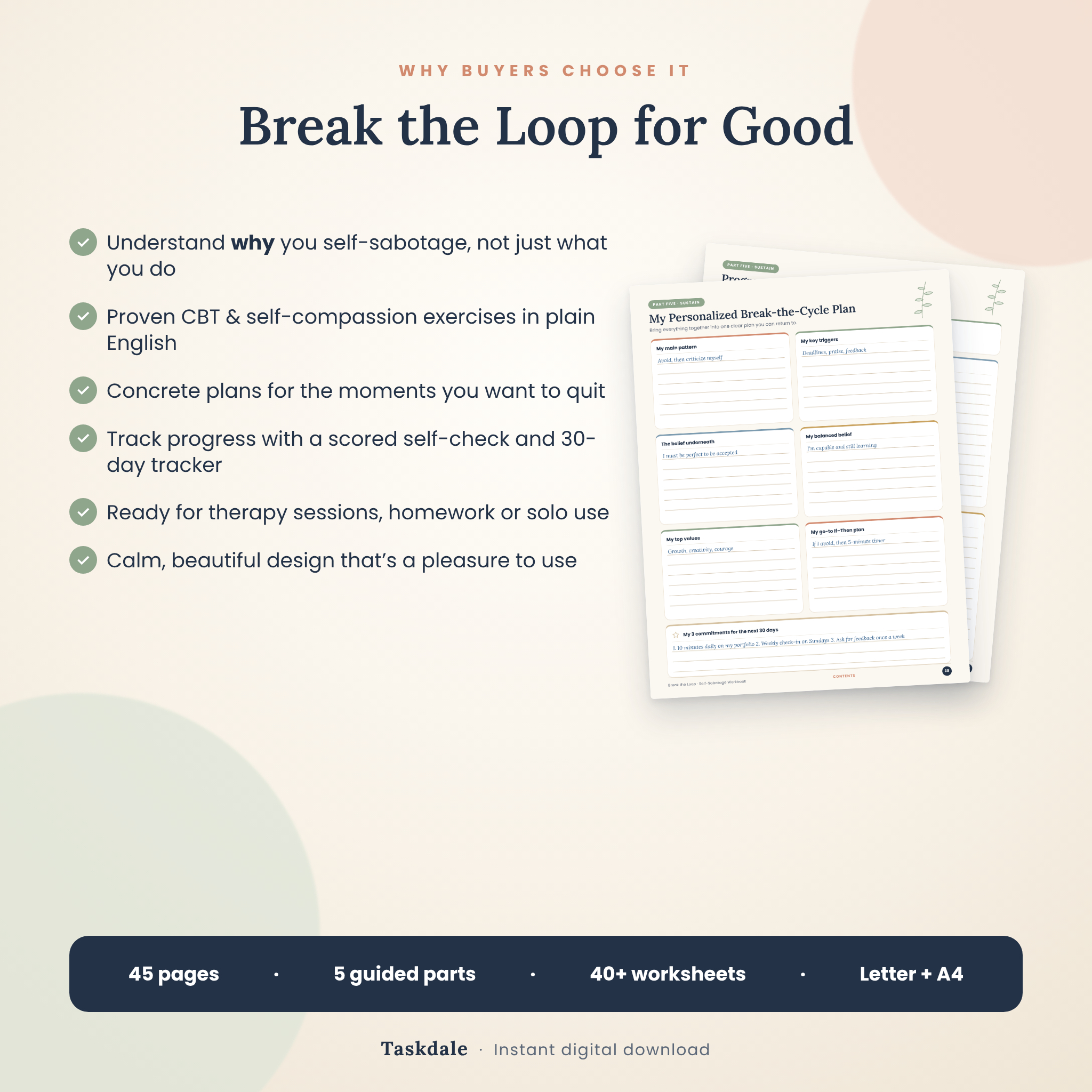 Break the Loop self-sabotage workbook by Taskdale