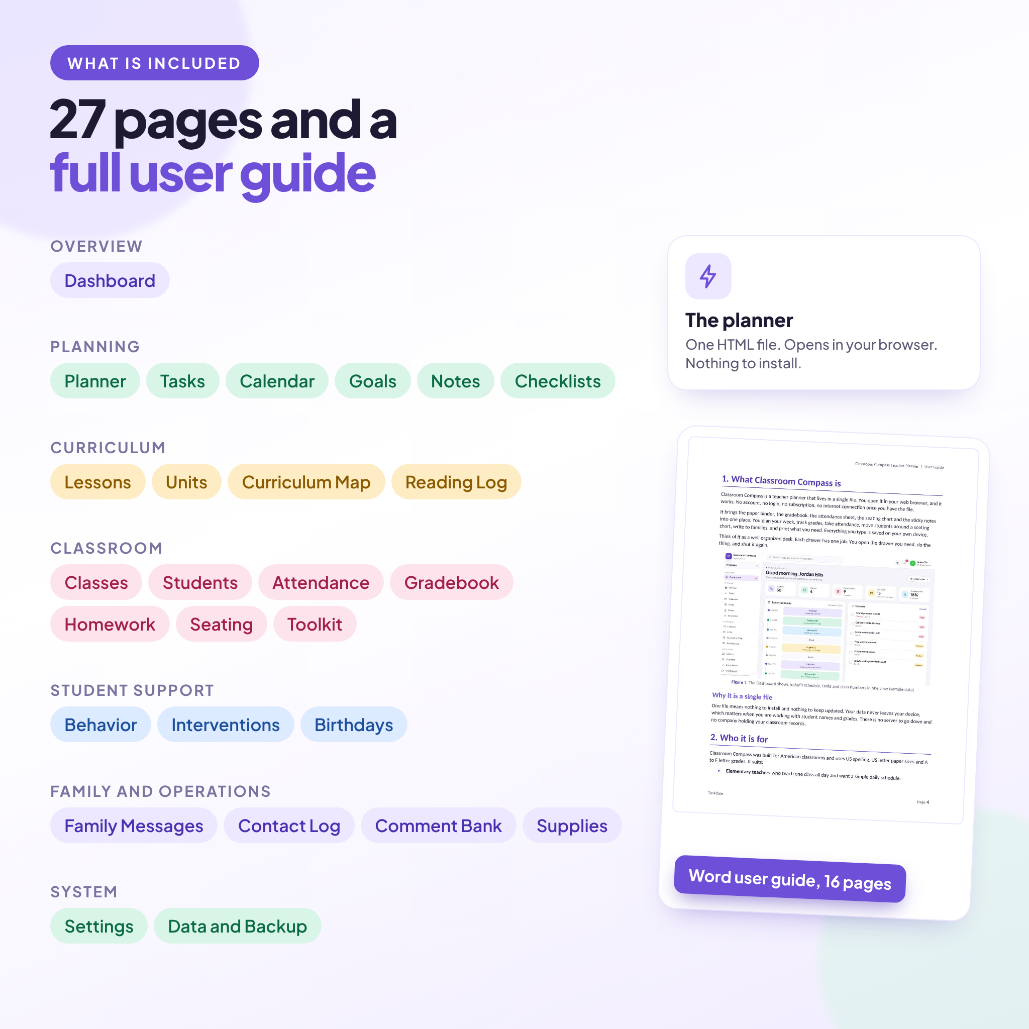 Classroom Compass Digital Teacher Planner | Lesson Plans, Gradebook, Attendance and Seating Charts - Image 3