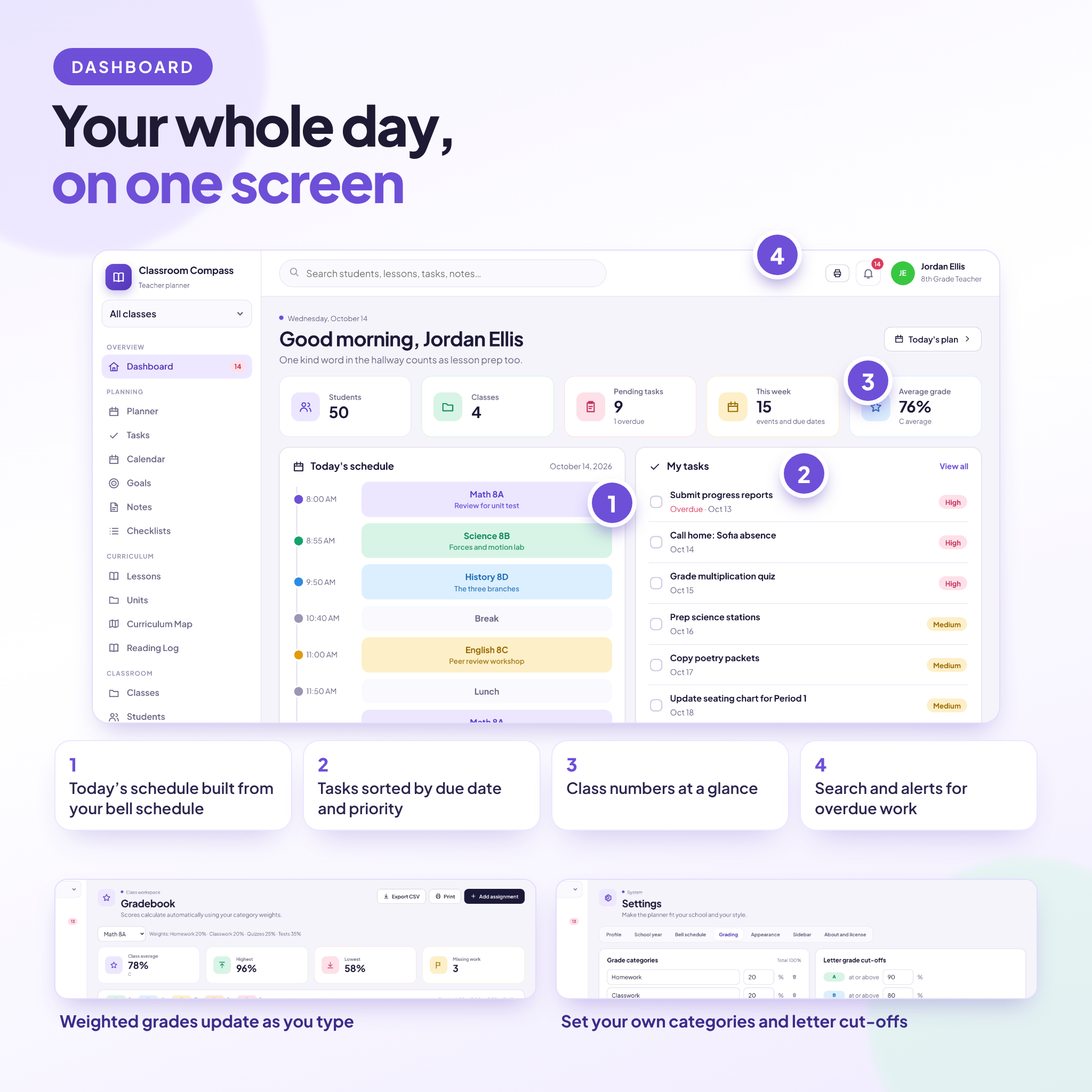 Classroom Compass Digital Teacher Planner | Lesson Plans, Gradebook, Attendance and Seating Charts - Image 5