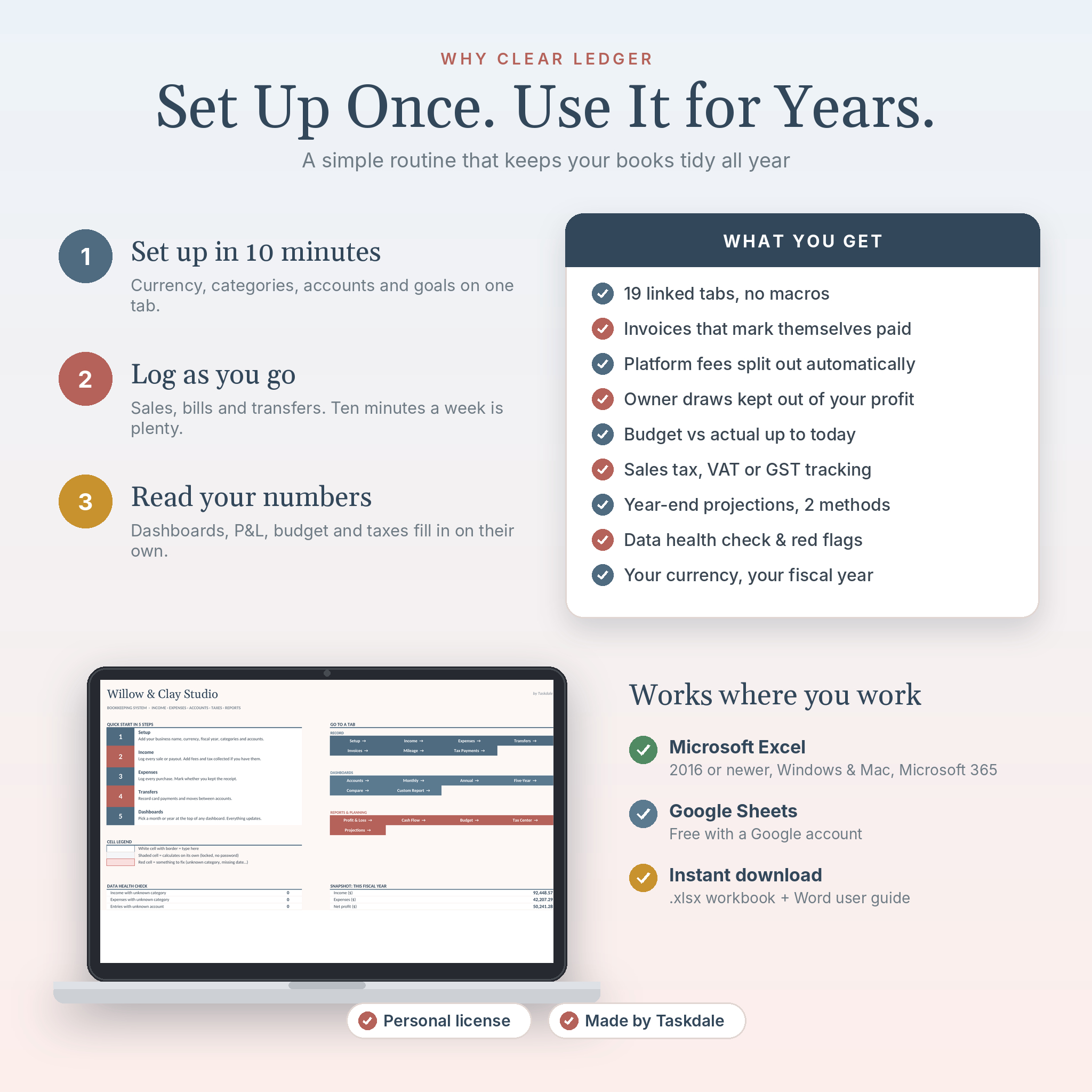 Why choose Clear Ledger bookkeeping spreadsheet