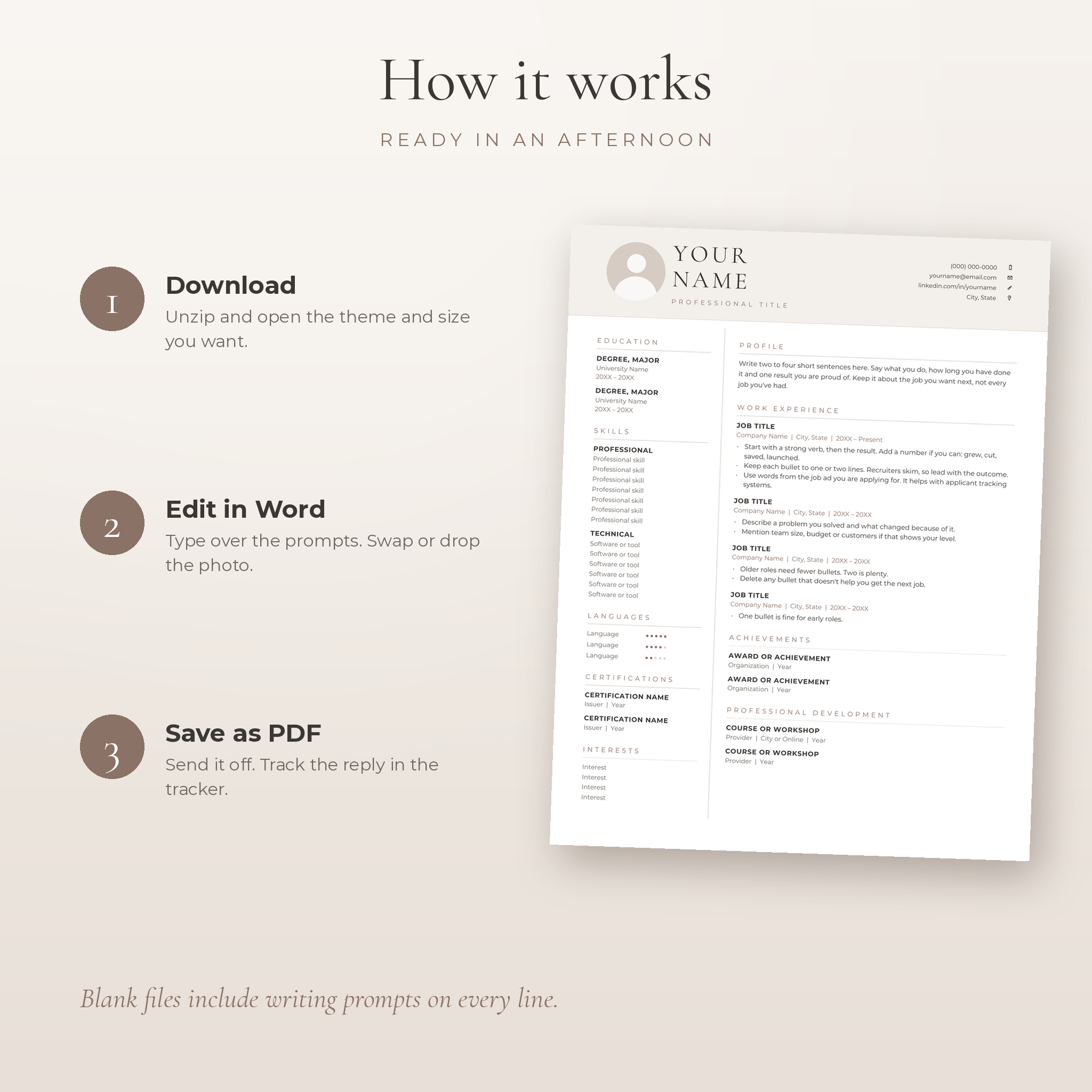 How to edit the resume template in Word in three steps