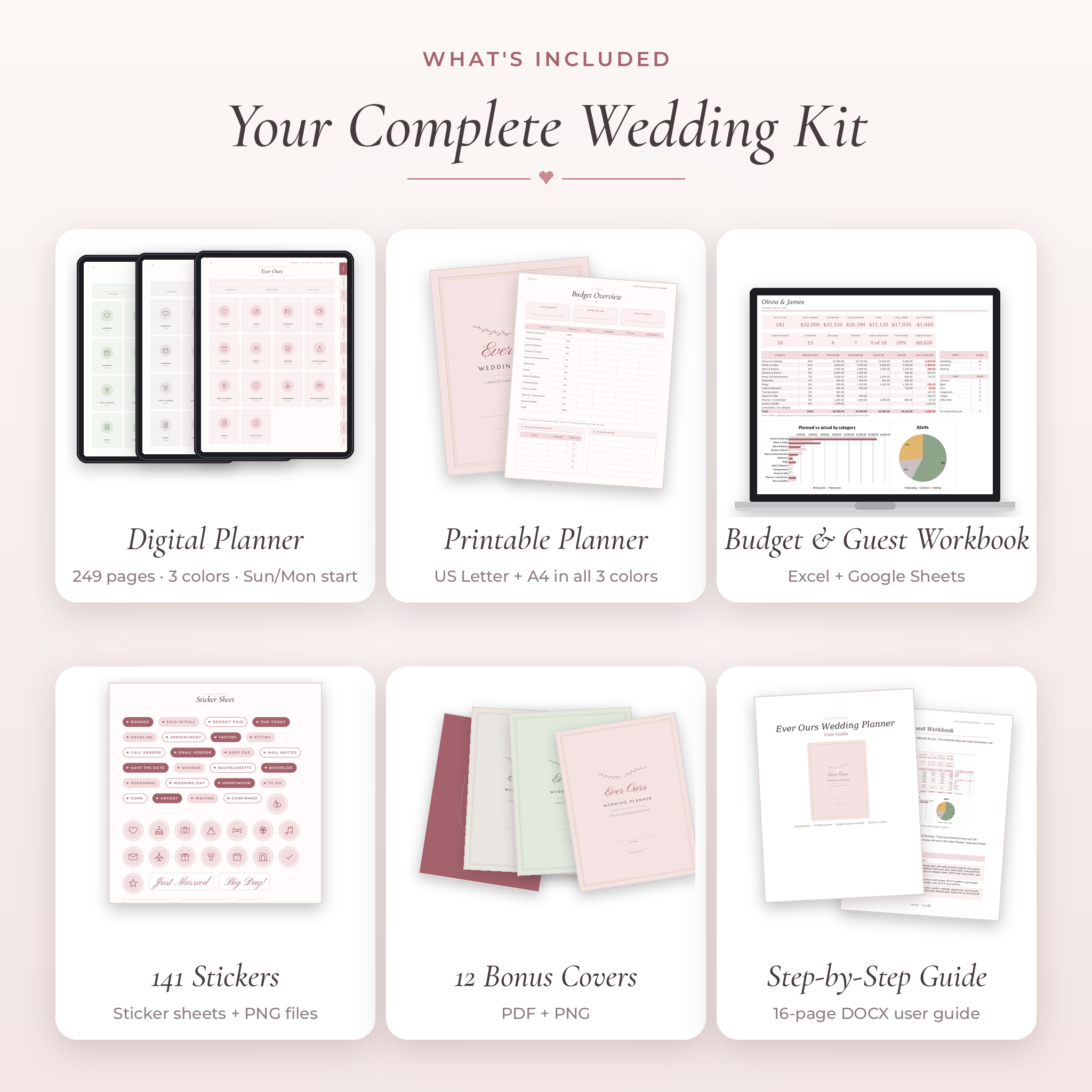 What is included in the Ever Ours wedding planner bundle