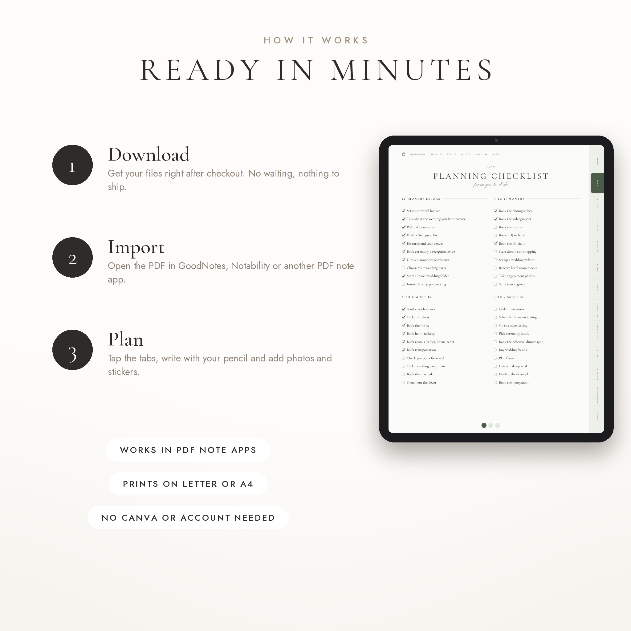 How the digital wedding planner works in three steps