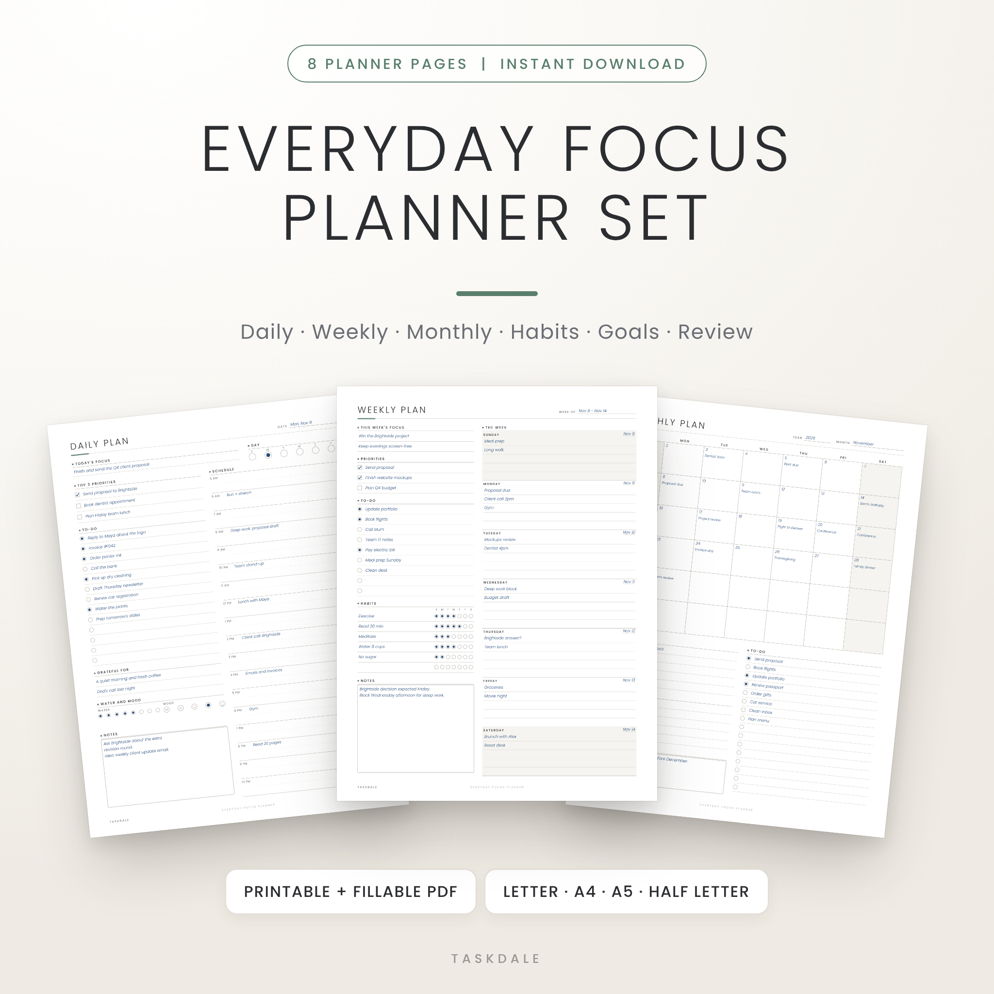 Everyday Focus Planner Set