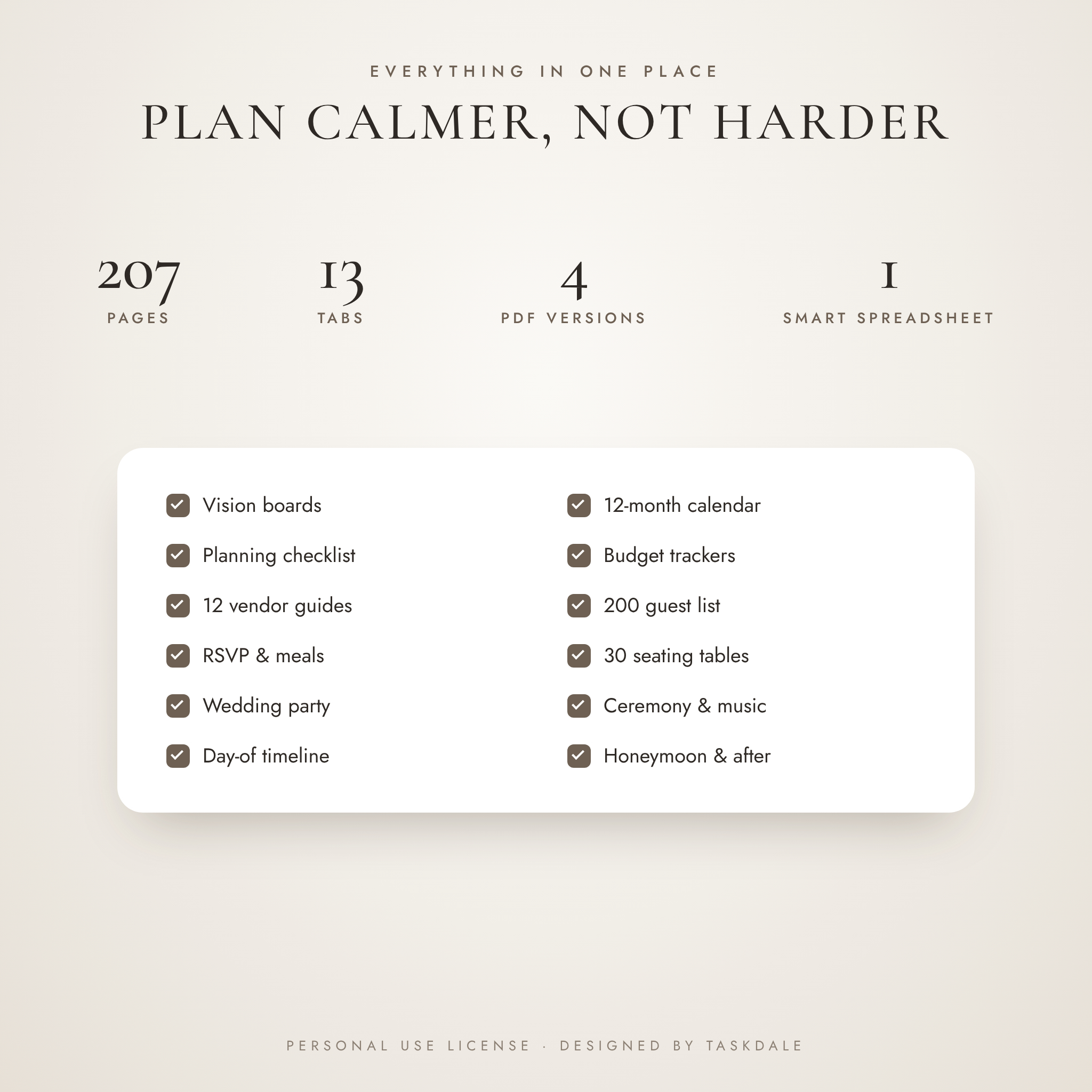 Everything included in the Forever Planned wedding planner