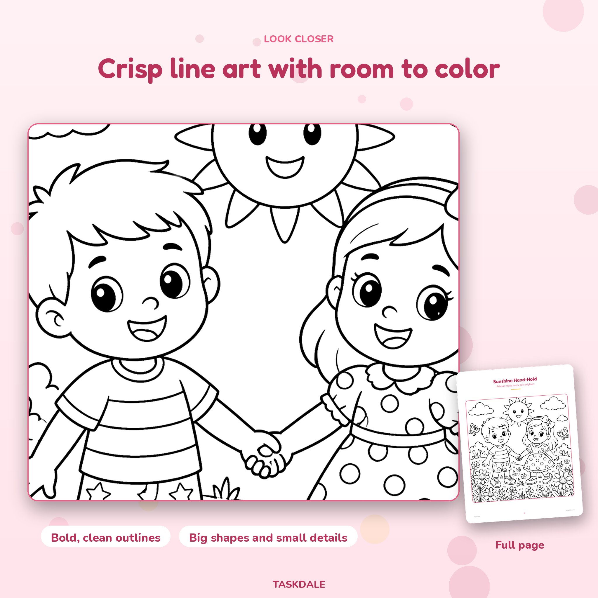 Friendship Fun Coloring Book printable PDF listing image