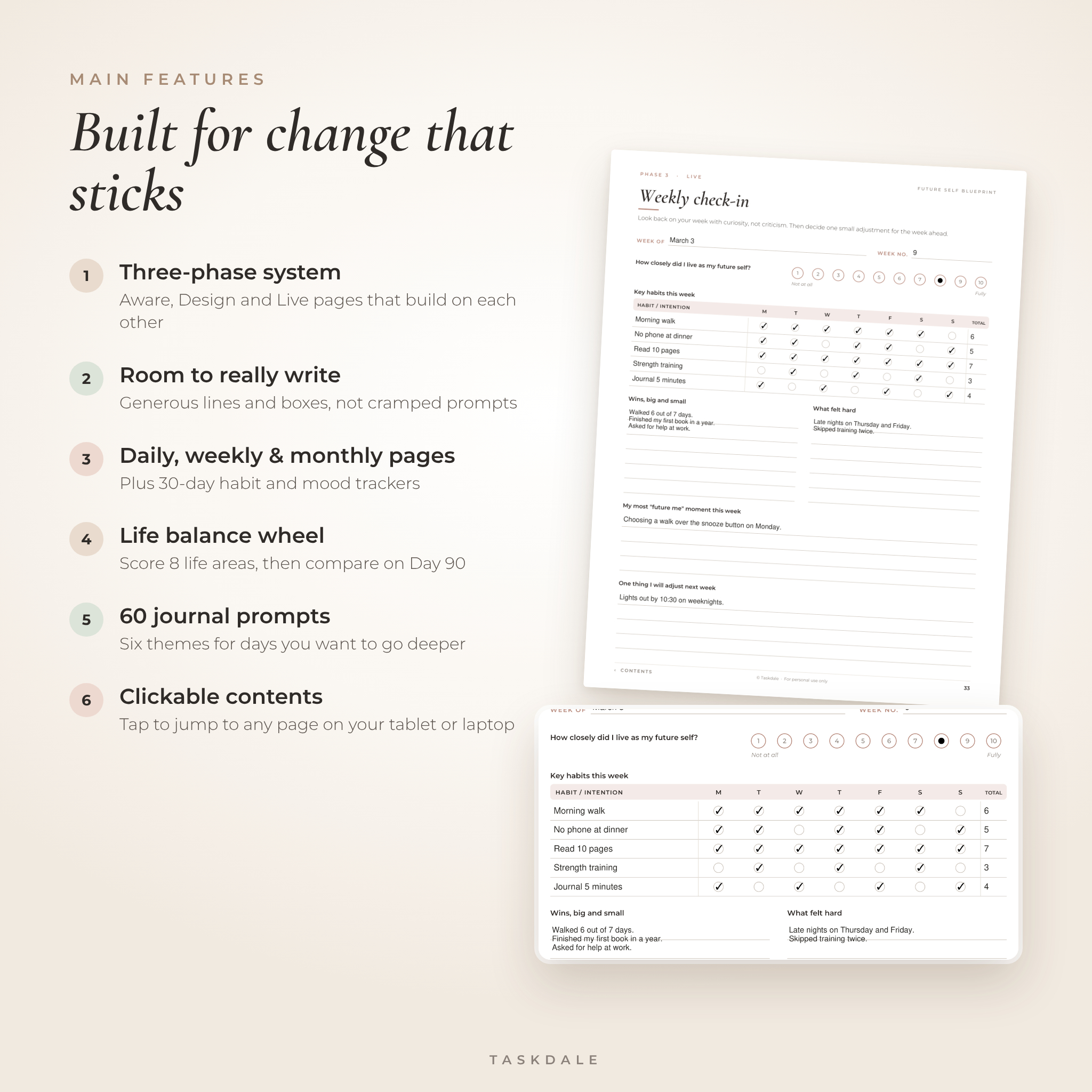 Future Self Blueprint Workbook | Printable & Fillable Identity Shift Journal, Mindset Reset & Self Improvement Workbook with Habit Tracker | US Letter & A4 PDF - Image 2