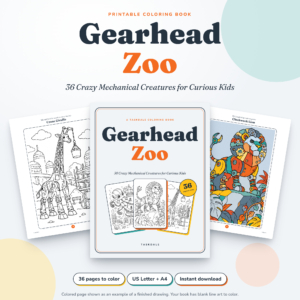 Gearhead Zoo Printable Coloring Book
