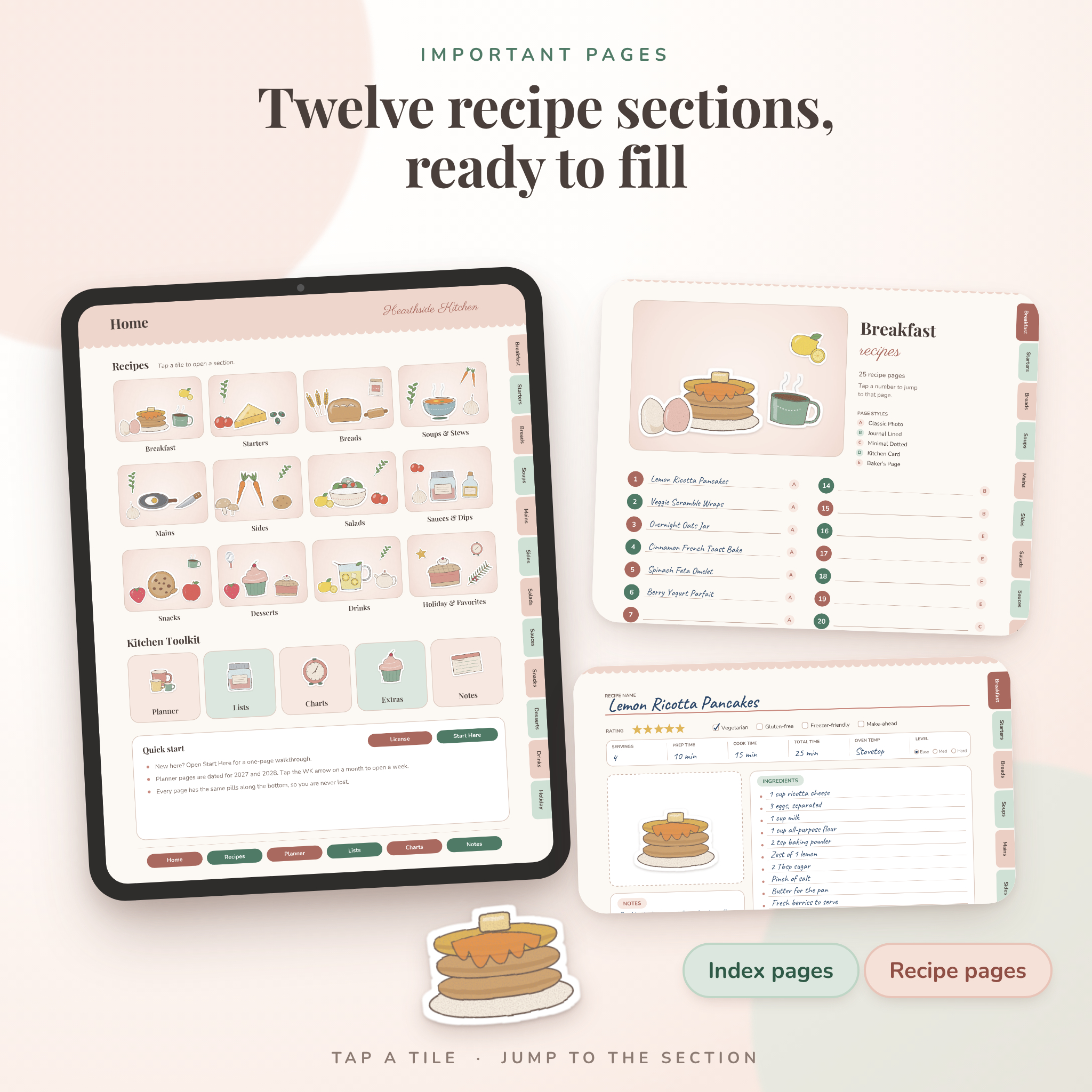 Hearthside Digital Recipe Book & Meal Planner | Hyperlinked PDF with 2027-2028 Dated Planner - Image 4