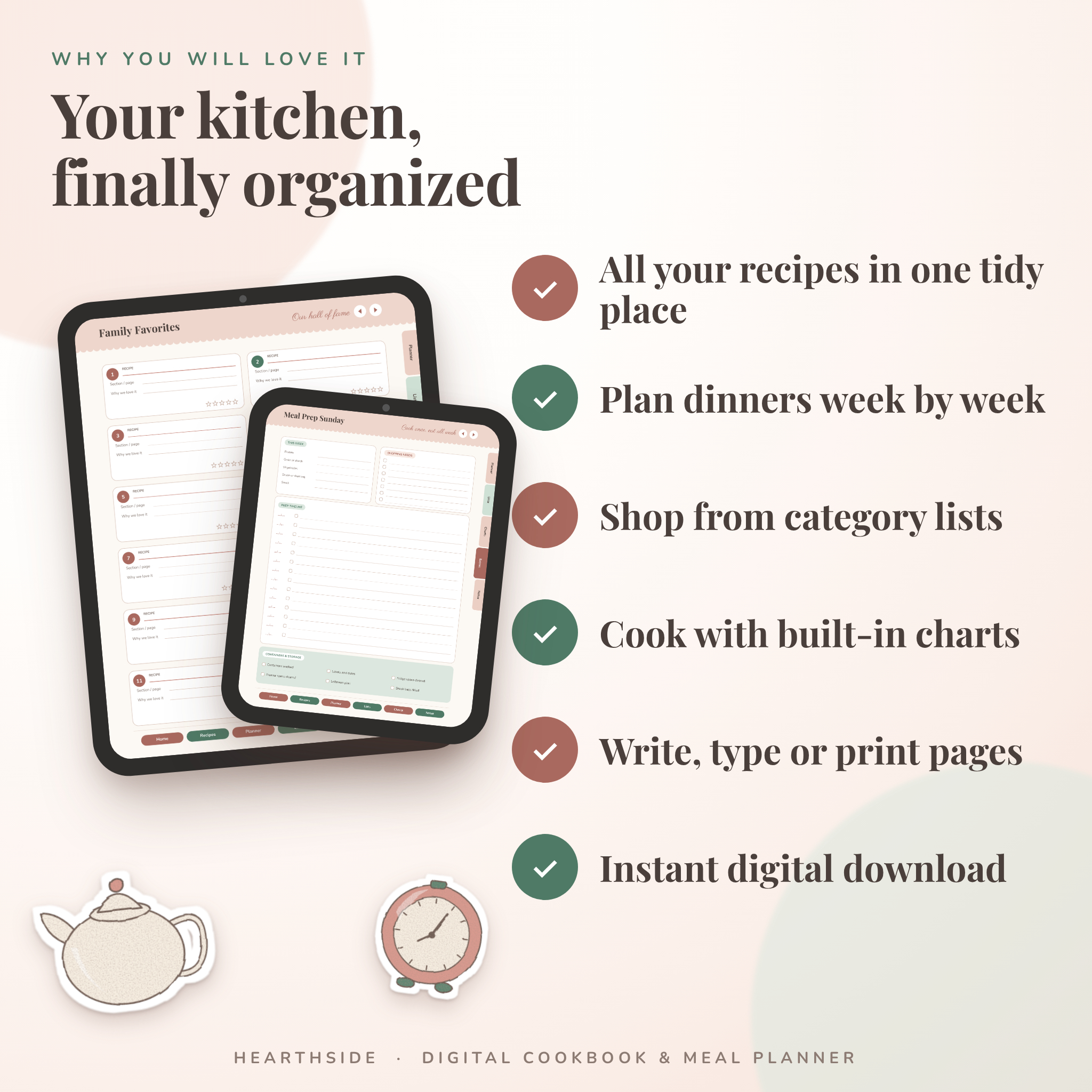 Hearthside Digital Recipe Book & Meal Planner | Hyperlinked PDF with 2027-2028 Dated Planner - Image 8