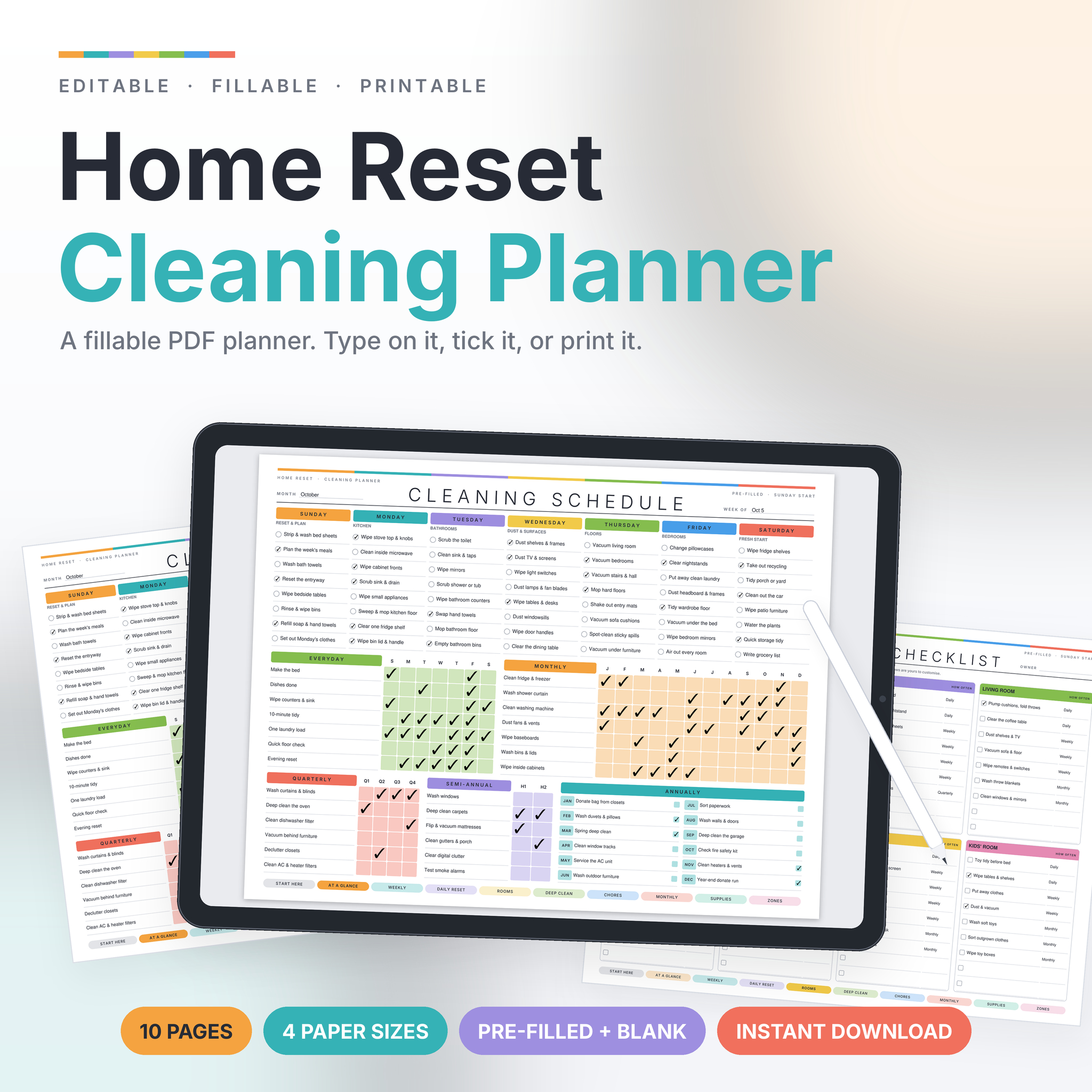 Home Reset Cleaning Planner