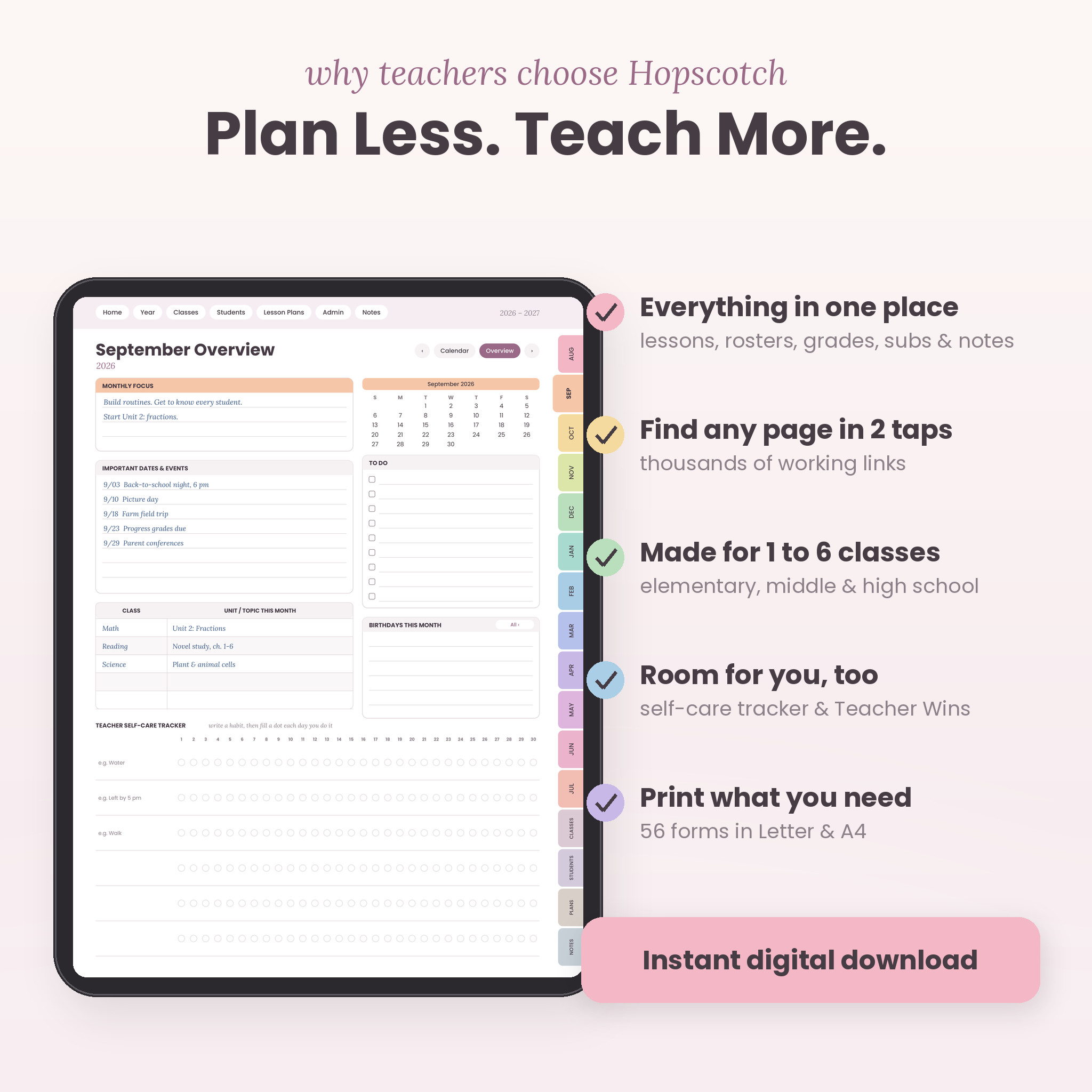 Benefits of the Hopscotch teacher planner