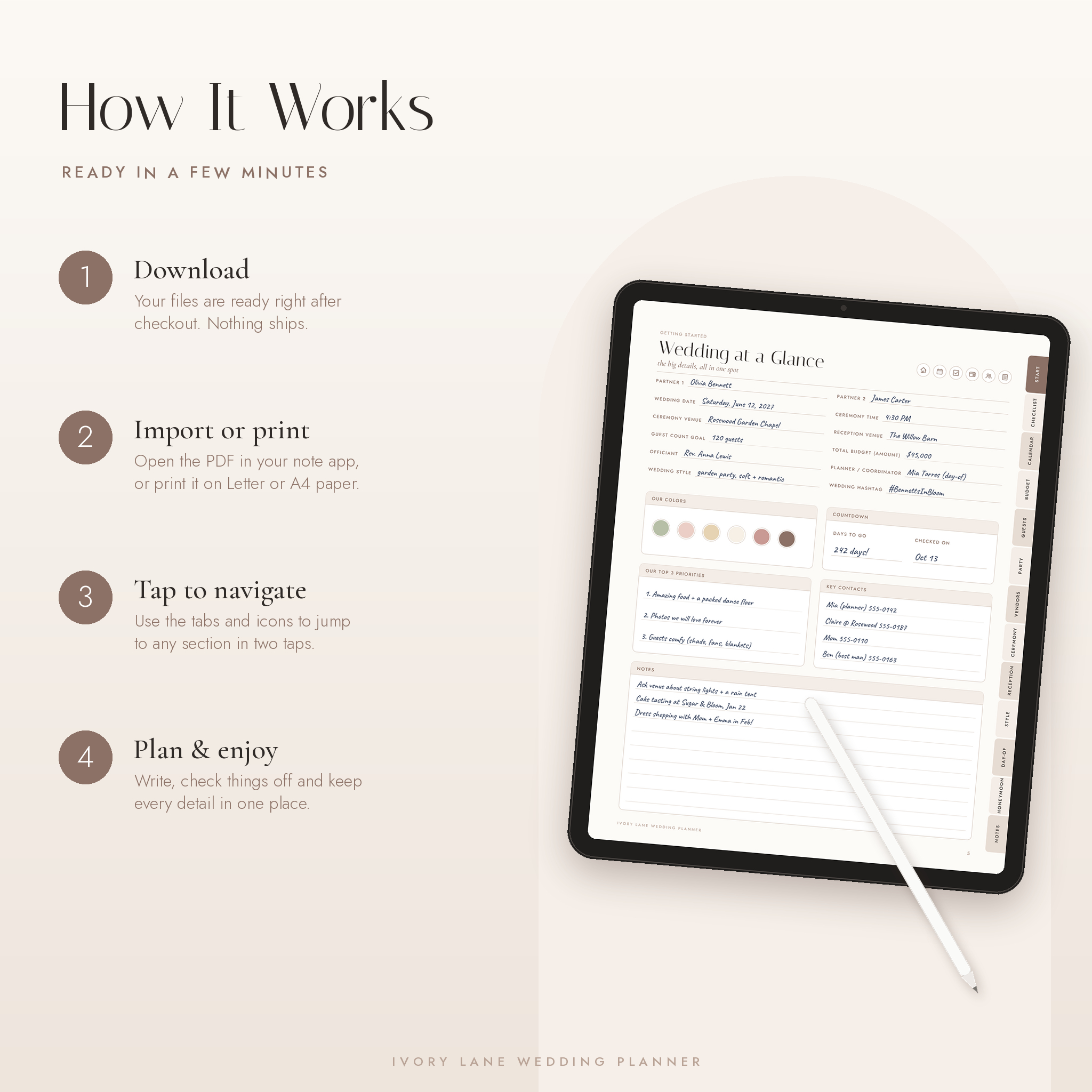 How the digital wedding planner works in four steps