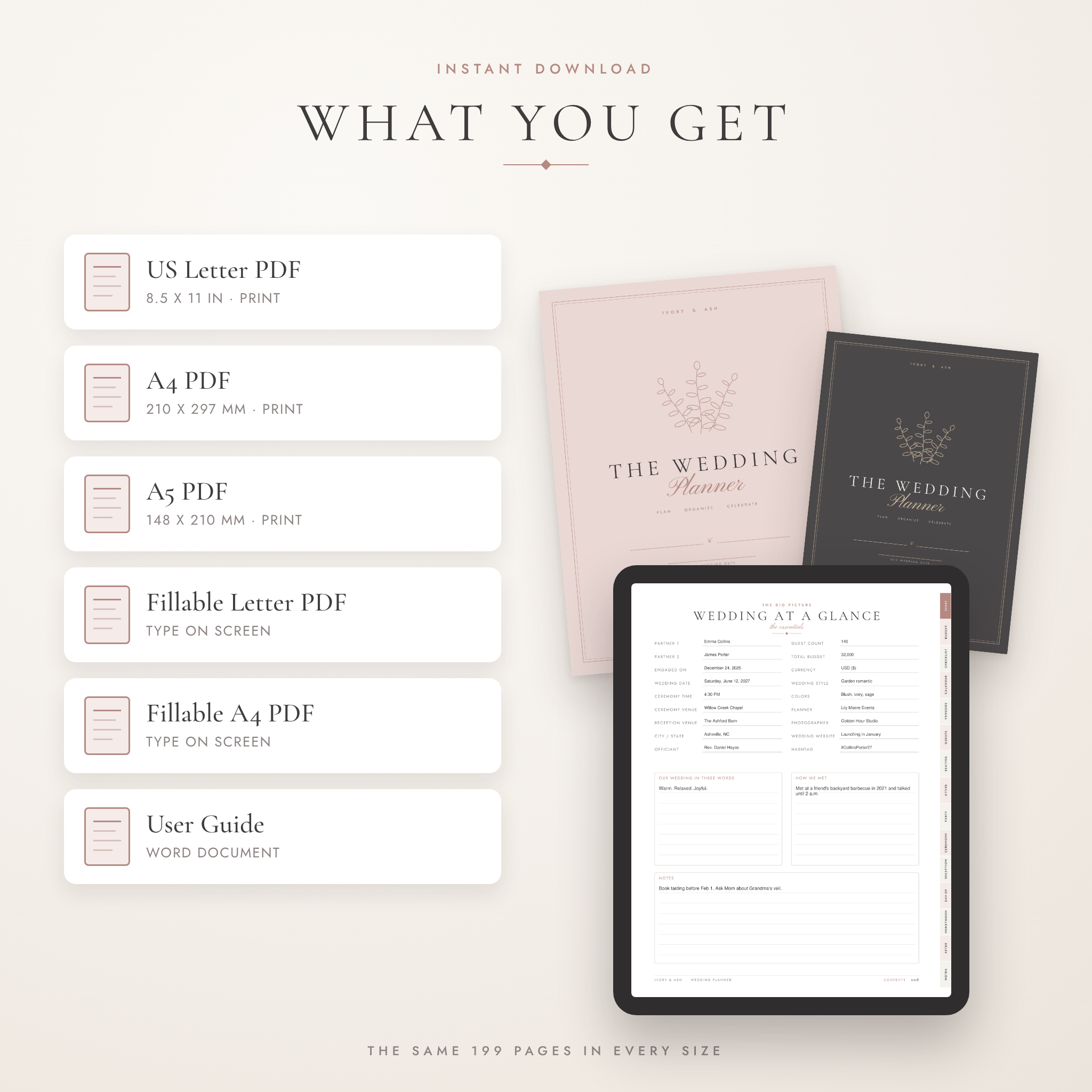 Ivory & Ash printable wedding planner 03