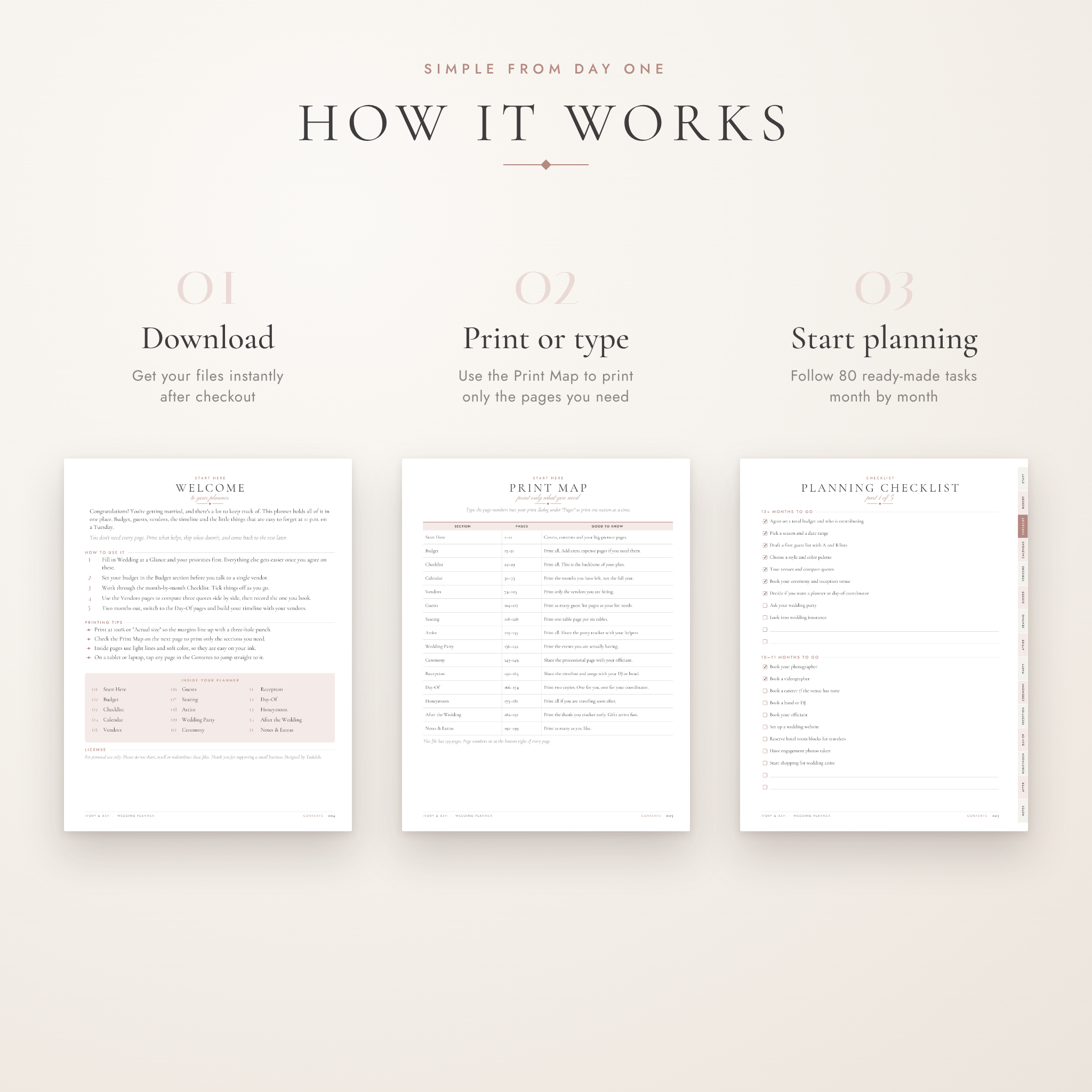 Ivory & Ash printable wedding planner 06