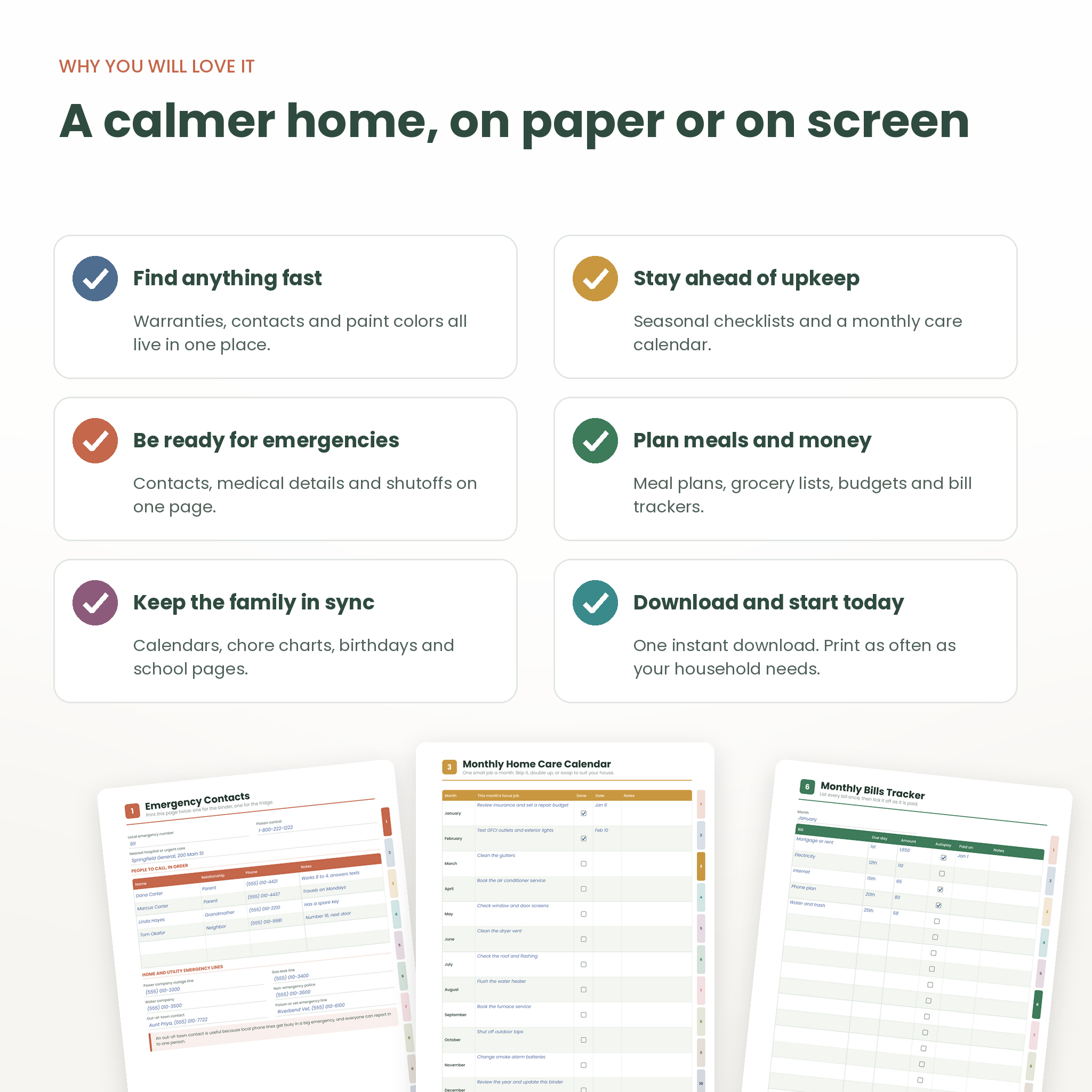 Benefits of a printable household organizer binder for families and homeowners