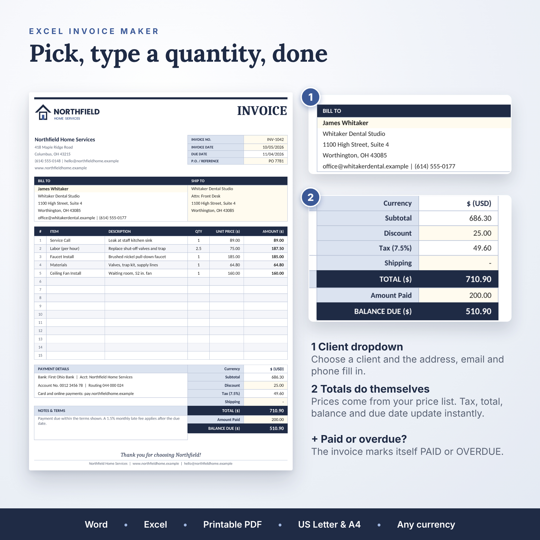 Invoice, Estimate & Quote Templates for Word & Excel | Taskdale