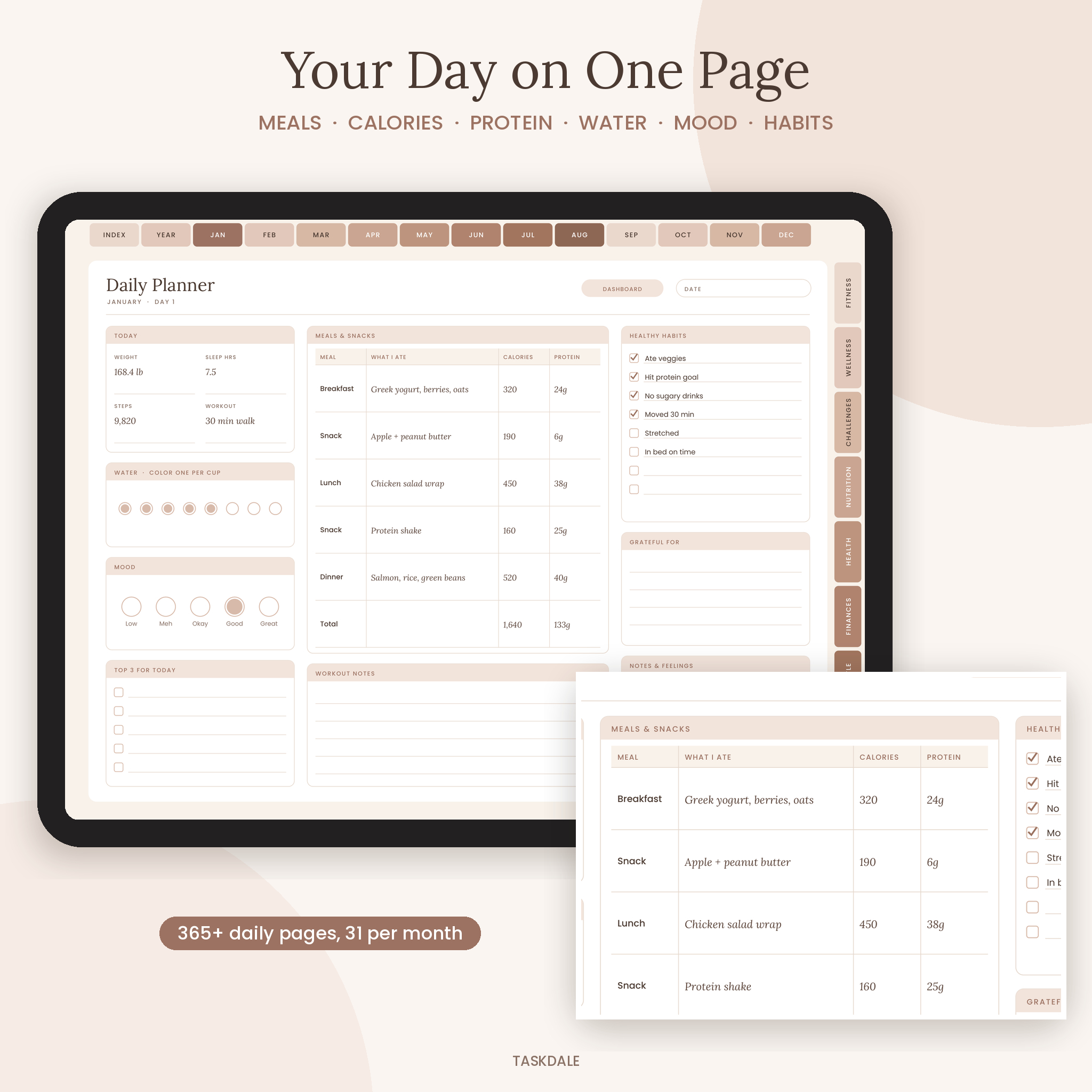 Lighter Days Digital Weight Loss Planner | Undated Hyperlinked Fitness, Meal & Calorie Tracker | GoodNotes, Notability, iPad, Android & Printable - Image 4