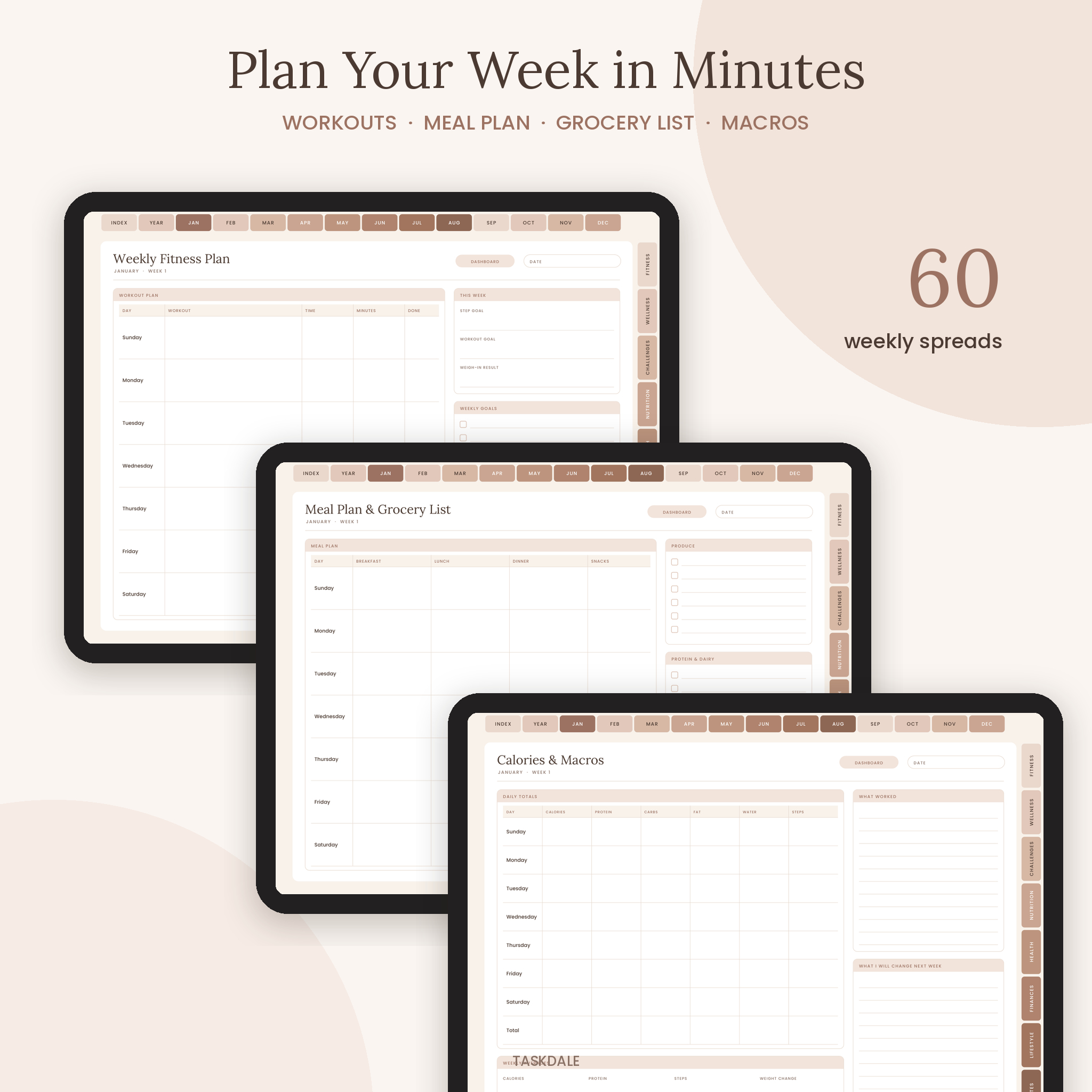 Lighter Days Digital Weight Loss Planner | Undated Hyperlinked Fitness, Meal & Calorie Tracker | GoodNotes, Notability, iPad, Android & Printable - Image 5