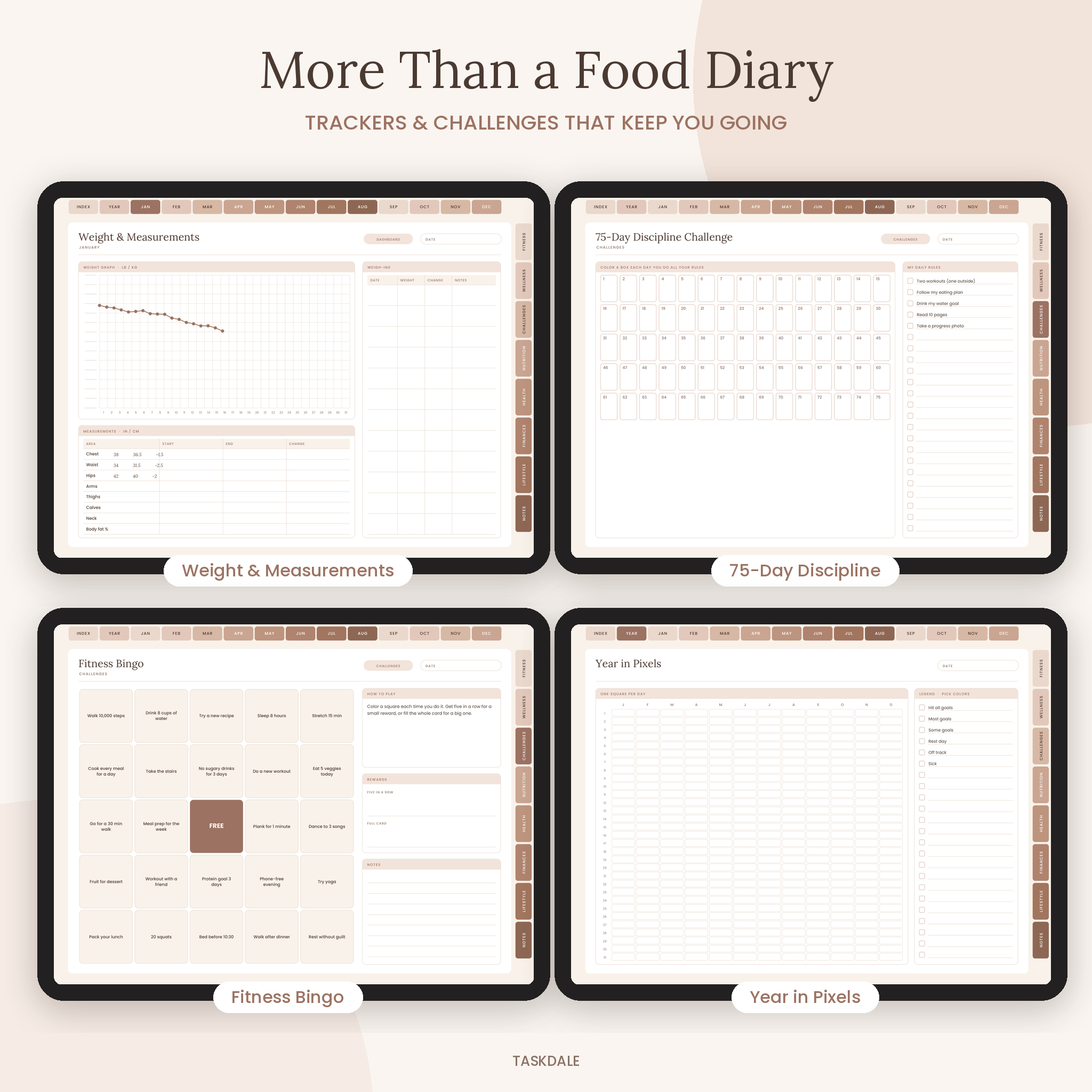 Lighter Days Digital Weight Loss Planner | Undated Hyperlinked Fitness, Meal & Calorie Tracker | GoodNotes, Notability, iPad, Android & Printable - Image 7