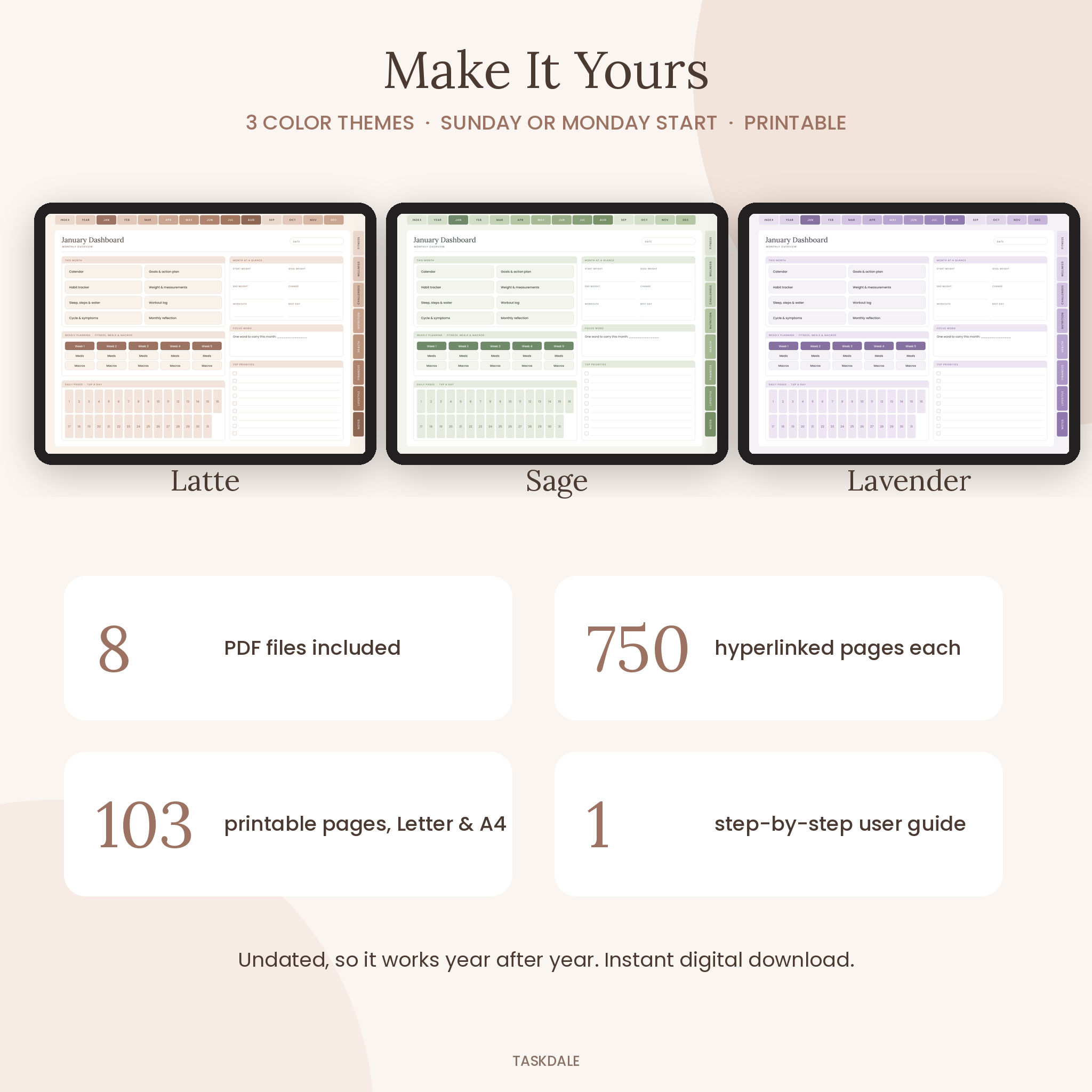 Lighter Days Digital Weight Loss Planner | Undated Hyperlinked Fitness, Meal & Calorie Tracker | GoodNotes, Notability, iPad, Android & Printable - Image 8