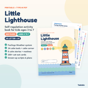 Little Lighthouse self-regulation book for kids ages 3 to 7, 223 printable pages