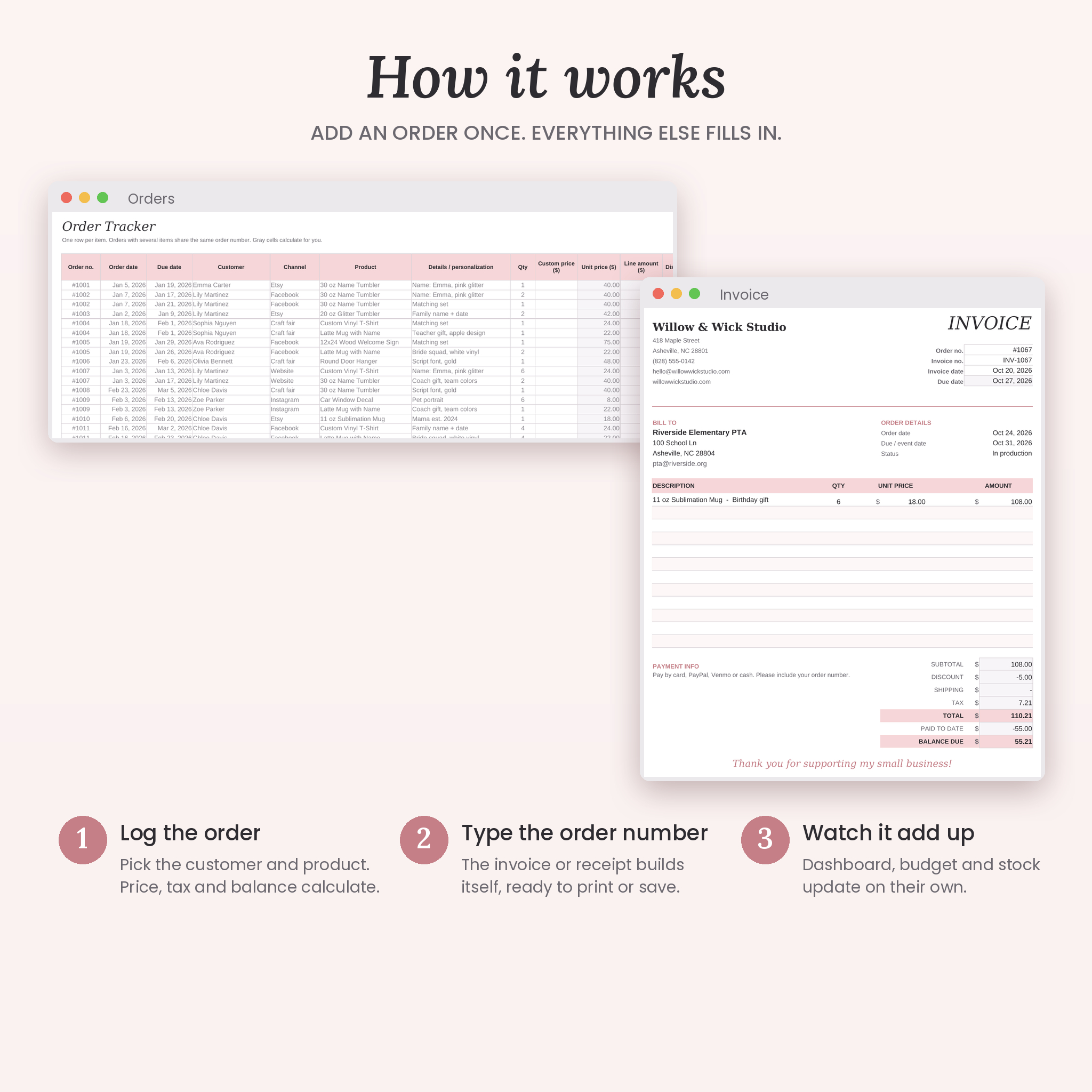 Maker's Business Forms Kit | 33 Fillable Craft Order Forms, Invoice, Price Quote & Receipt Templates + Excel Order Tracker, US Letter & A4 - Image 6