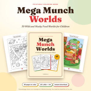 Mega Munch Worlds Printable Coloring Book