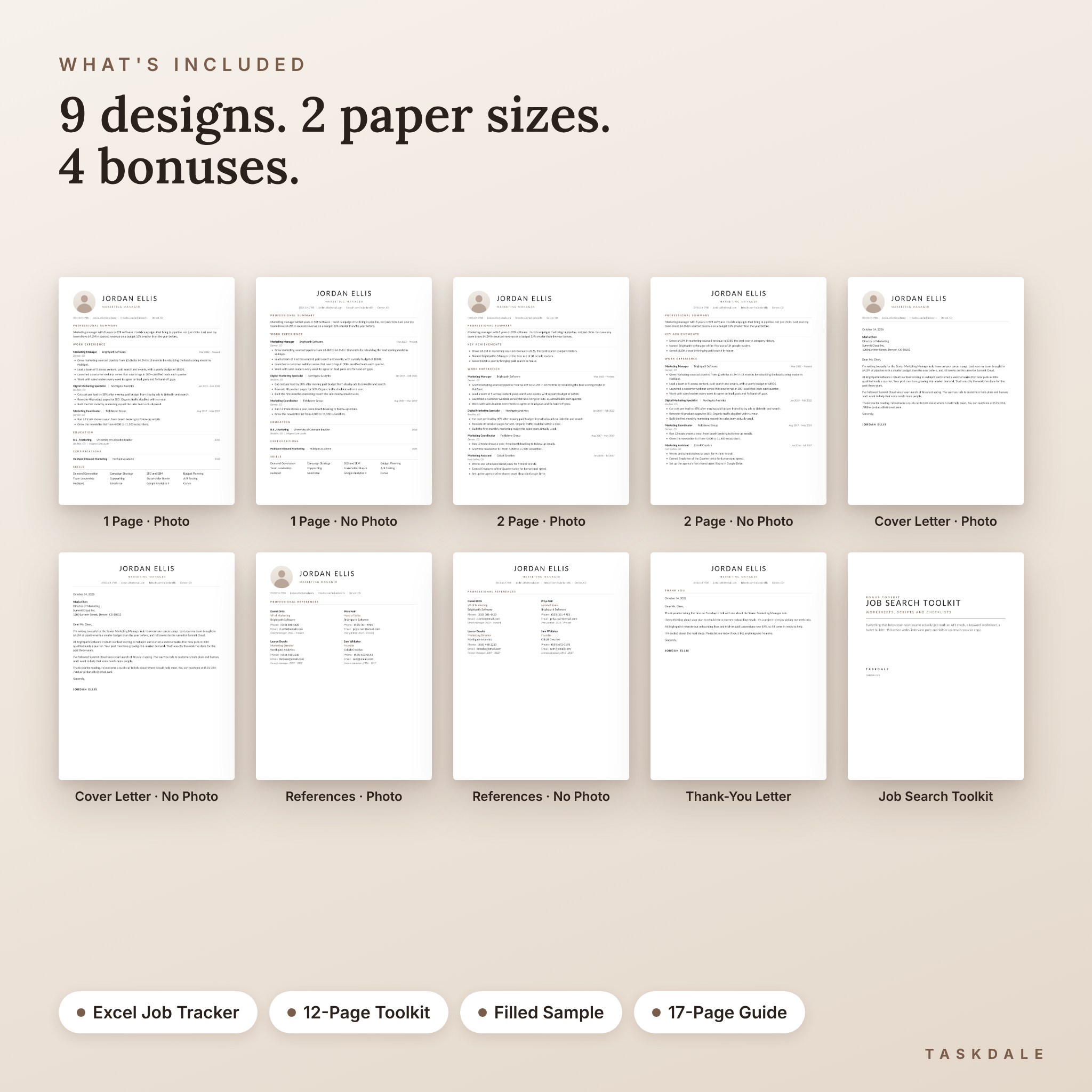 What is included in the Meridian resume template kit