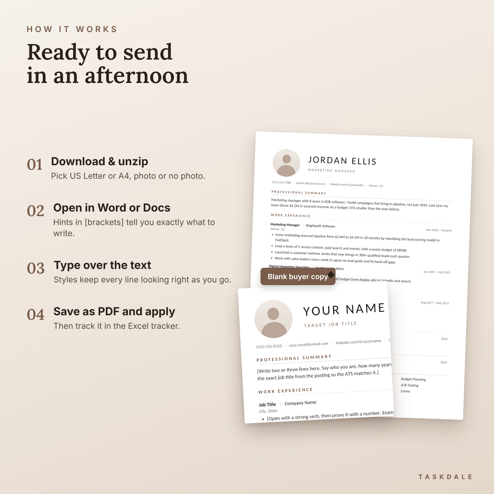 How to use the ATS resume template in Word or Google Docs
