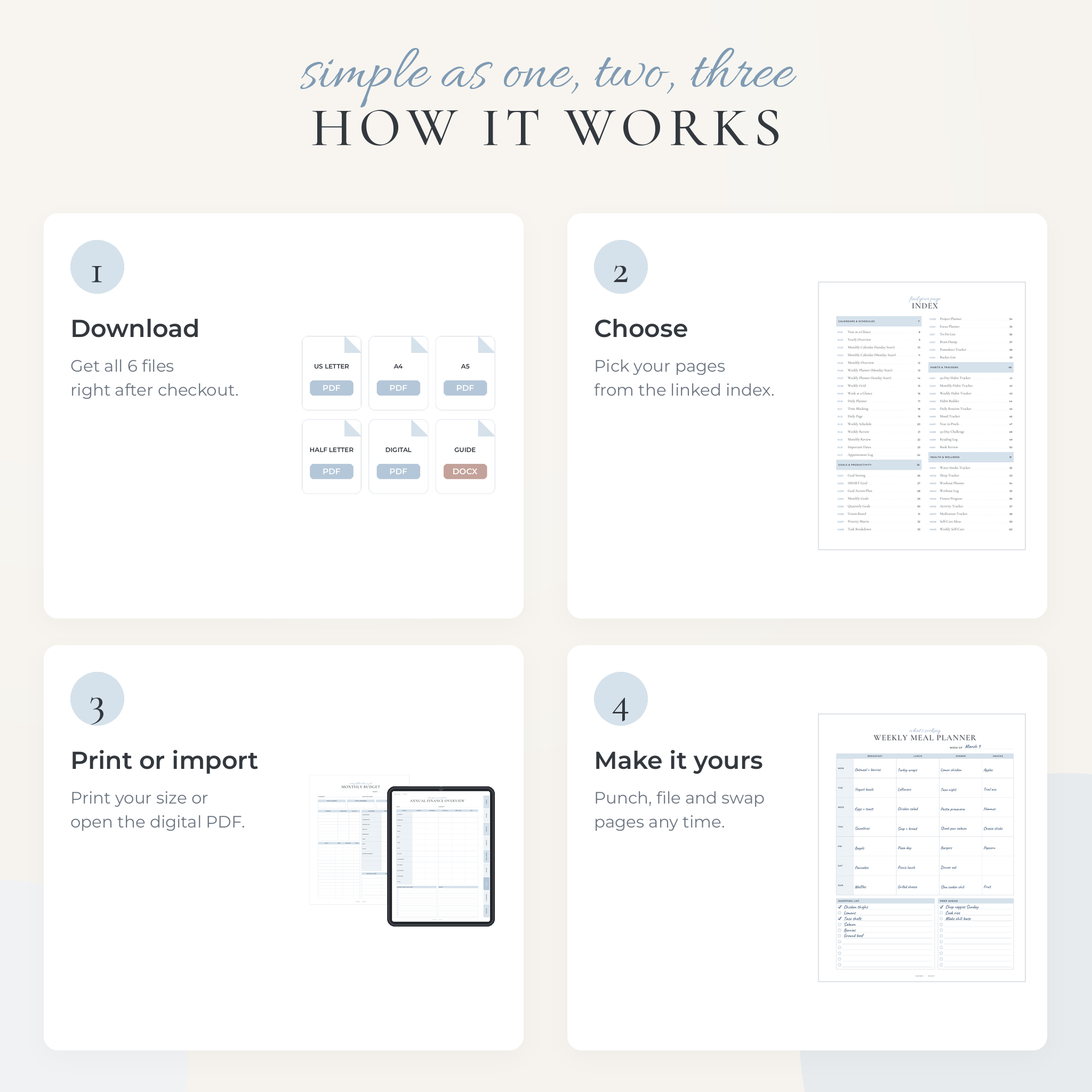How the mix and match planner works in four steps