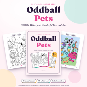 Oddball Pets Printable Coloring Book