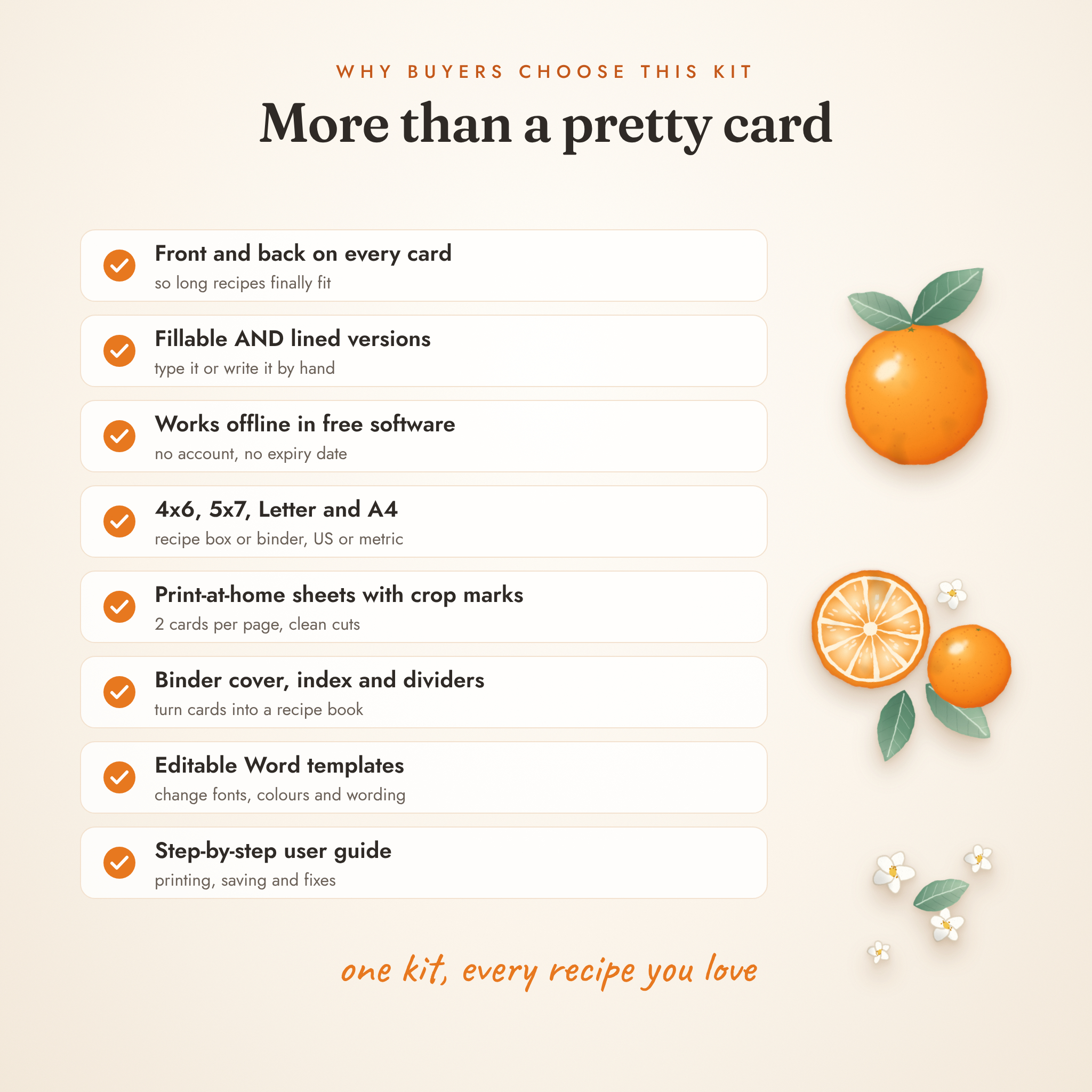 Benefits of the Orange Grove recipe card kit