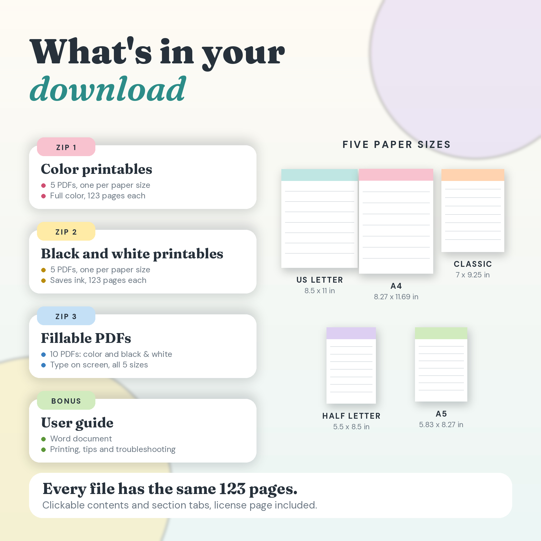 Pantry to Plate Meal Planner Printable Bundle, 123 Pages, Fillable PDF, 5 Sizes - Image 3