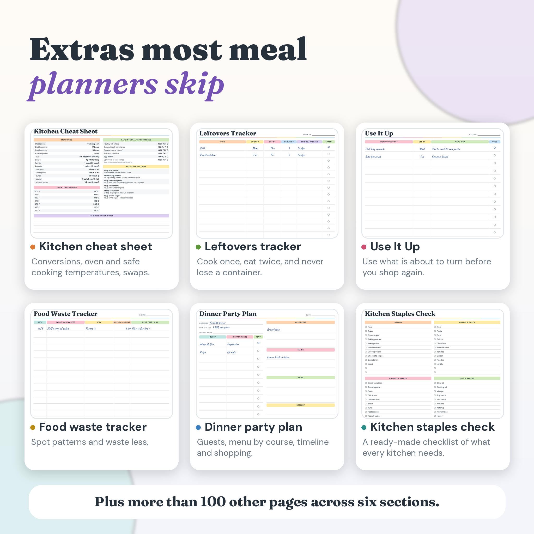 Pantry to Plate Meal Planner Printable Bundle, 123 Pages, Fillable PDF, 5 Sizes - Image 7