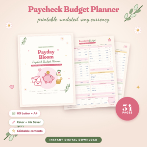 Payday Bloom Paycheck Budget Planner printable, image 1