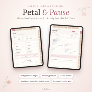 Petal & Pause Wellness Journal digital mental health journal - listing image 01