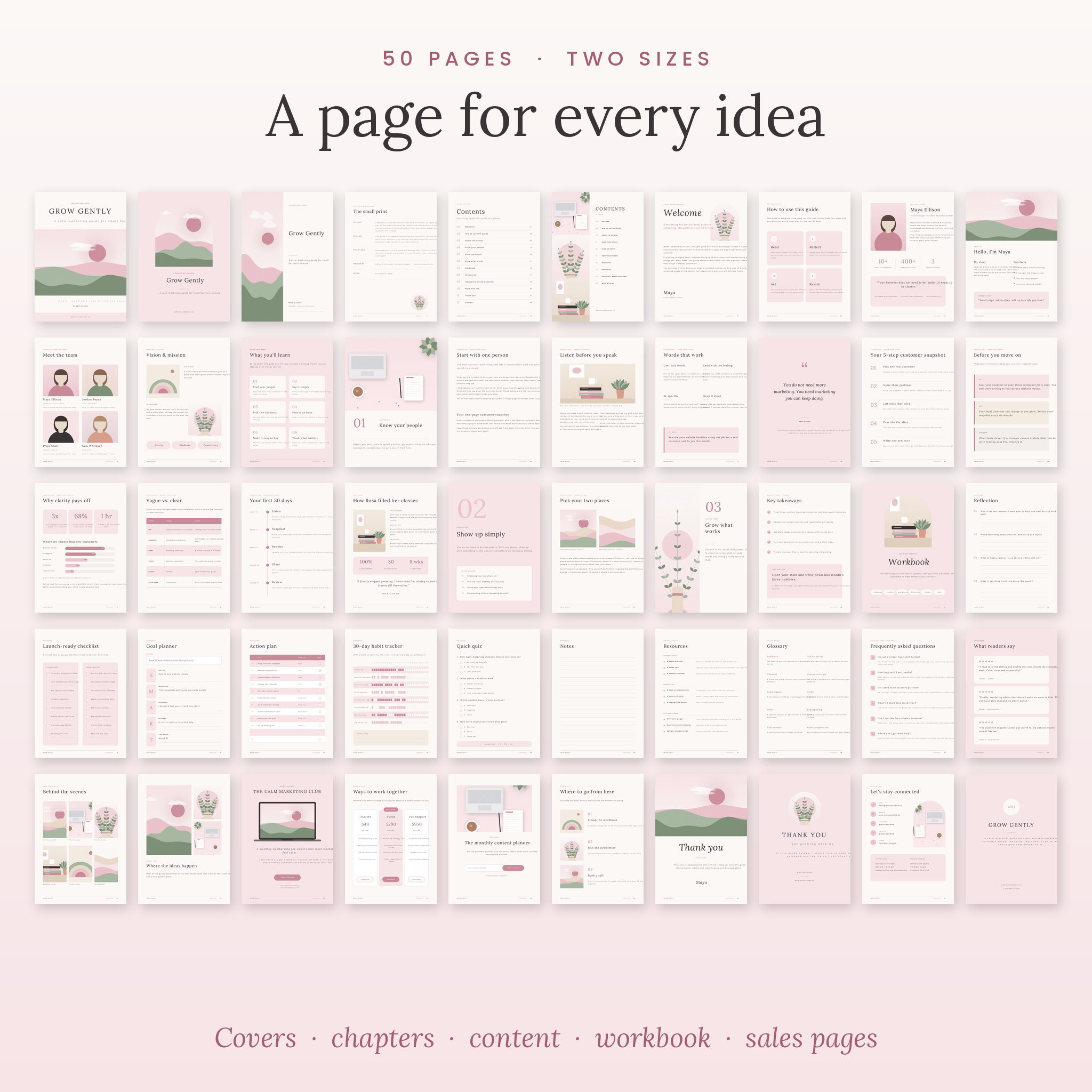 All 50 ebook template pages