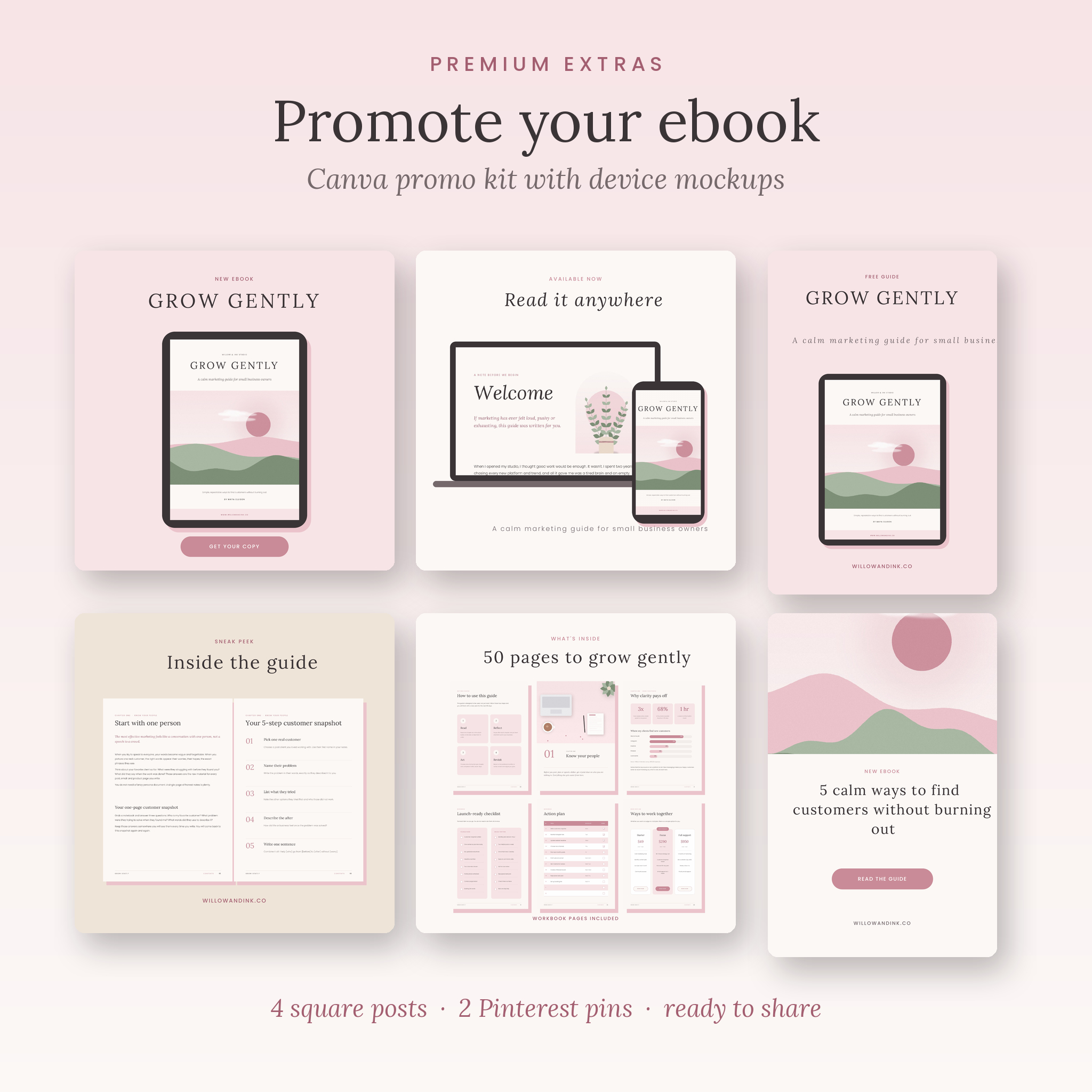 Ebook promo kit social media mockups