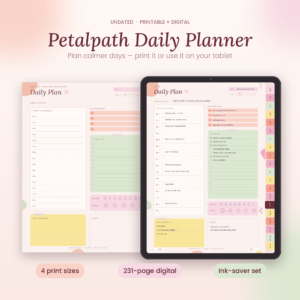 Petalpath Daily Planner printable and digital planner hero