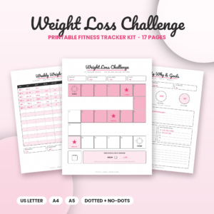 Pound Path printable weight loss challenge kit with challenge board, weigh-in log and goals page